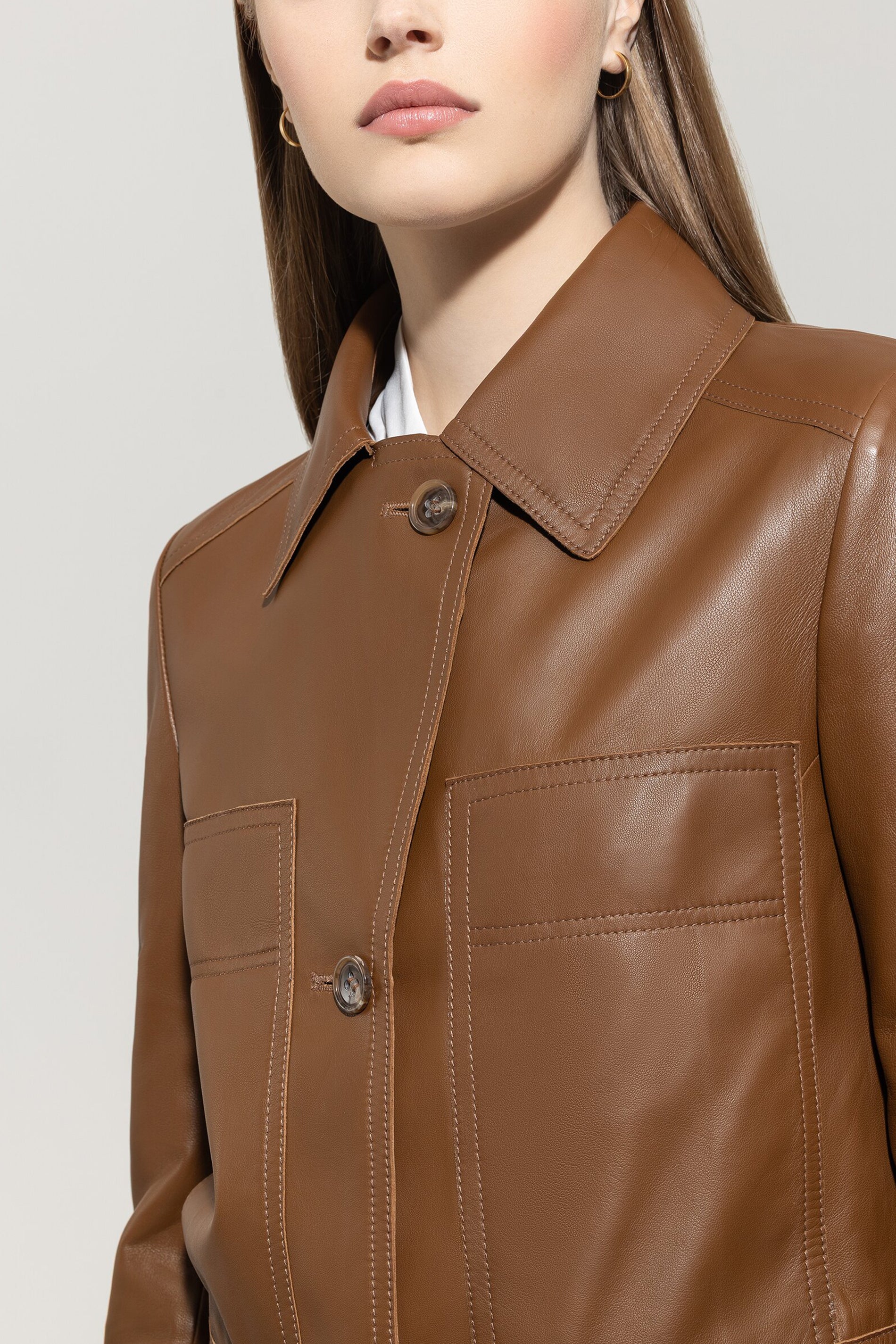 Lammnappa-Bikerjacke - walnut - Standard | Model Detail