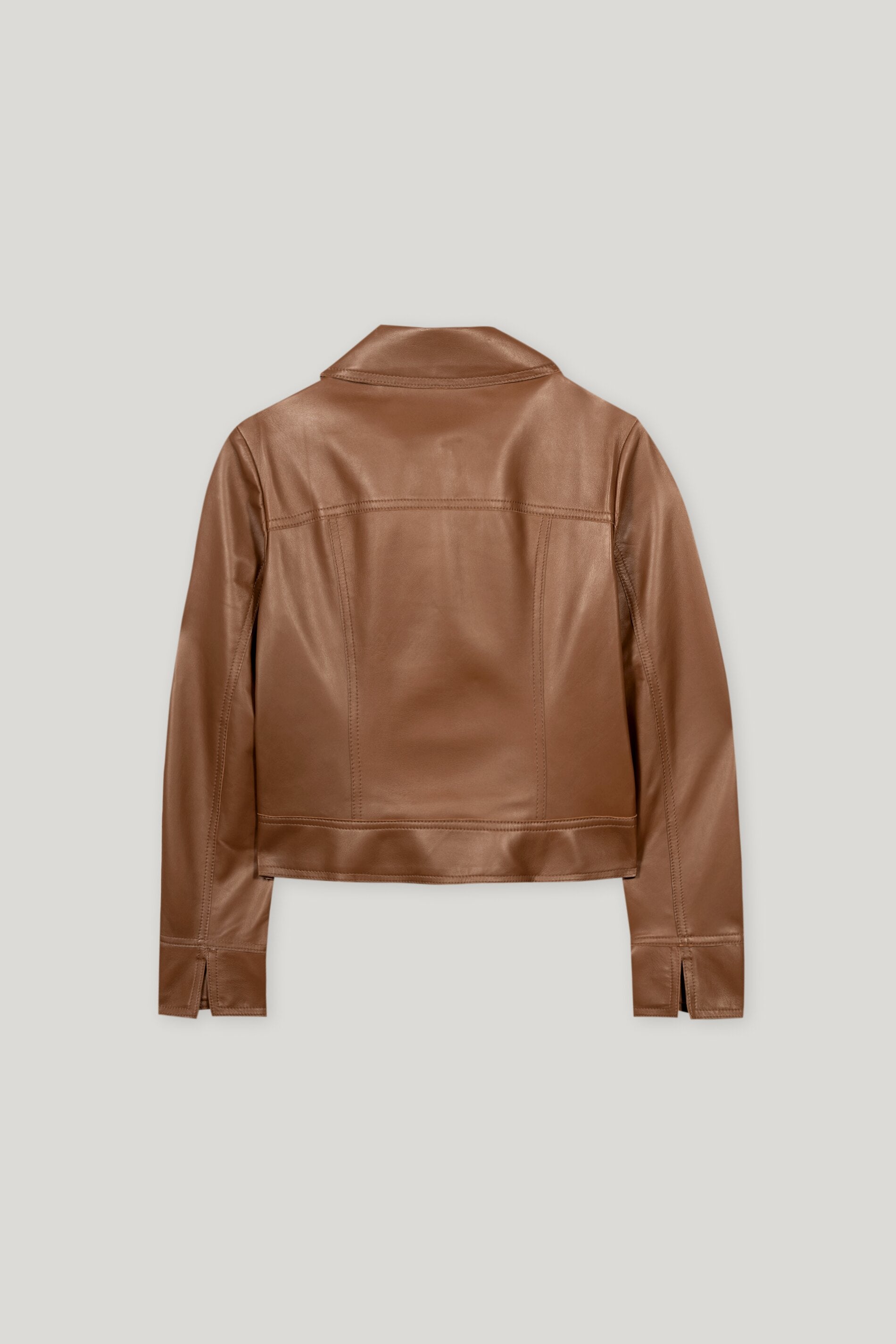 Lammnappa-Bikerjacke - walnut - Standard | Artikel Rück