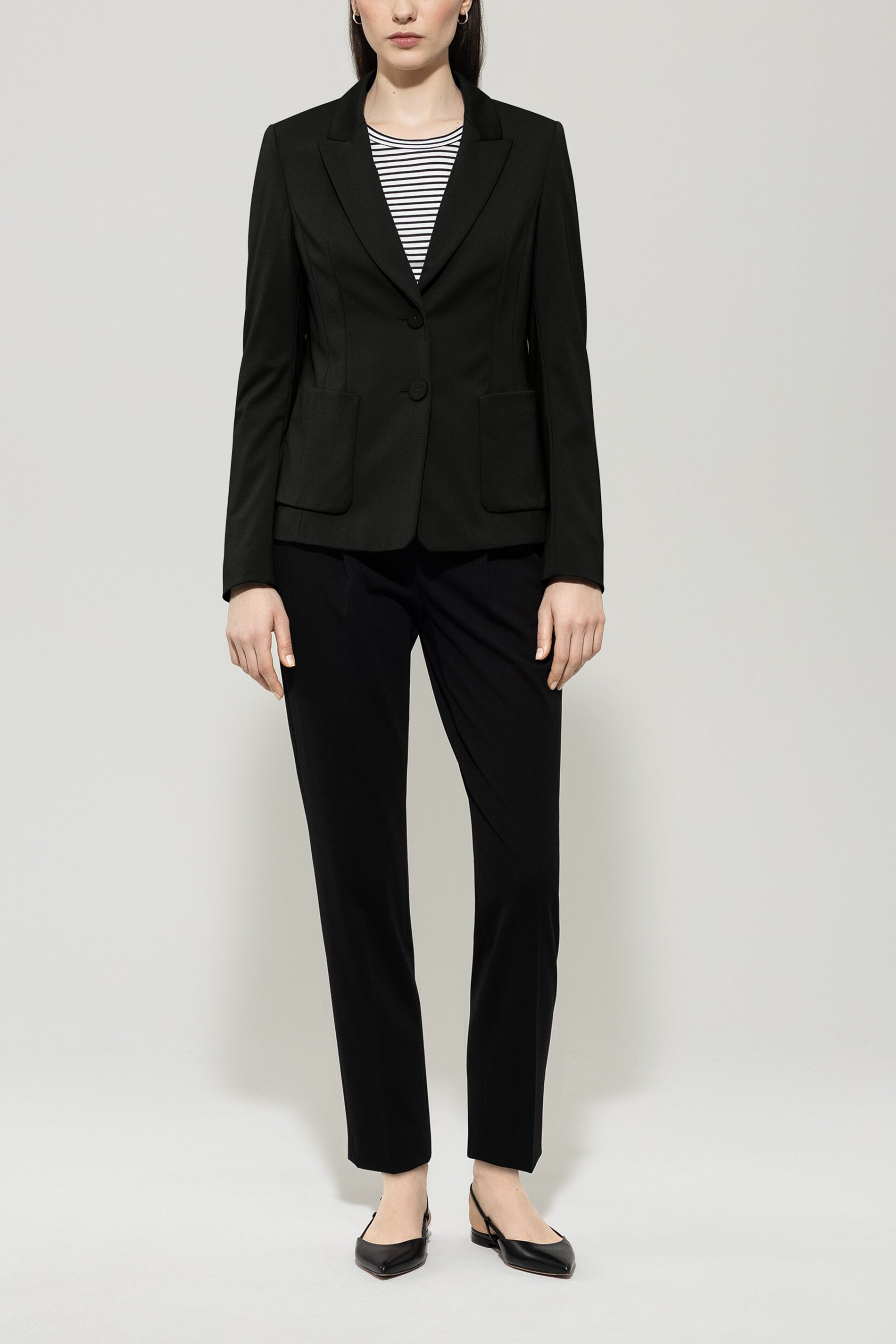 Blazer aus Punto-Milano - deep black - Standard | Model Front
