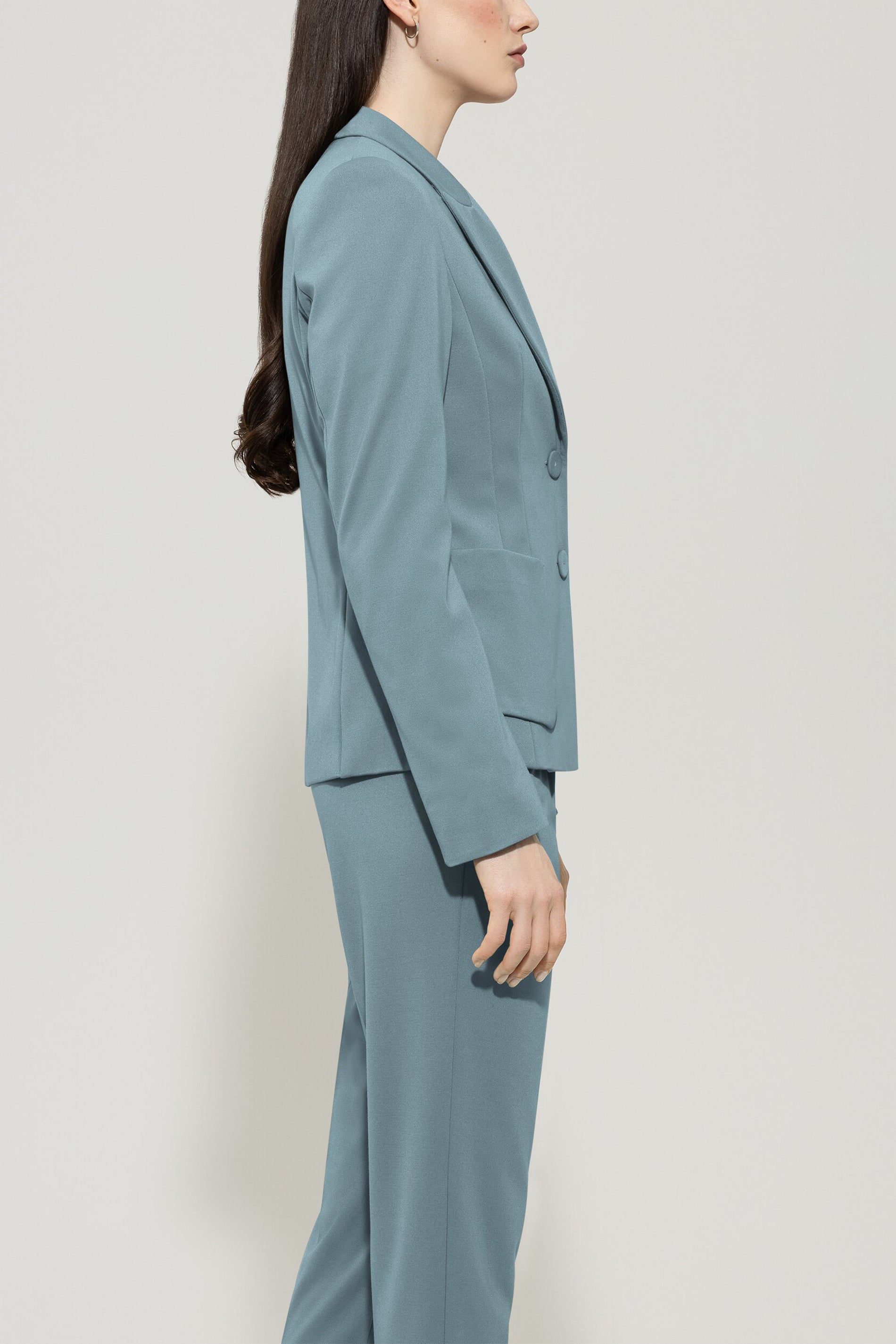 Blazer aus Punto-Milano - greyish blue - Standard | Model Seite
