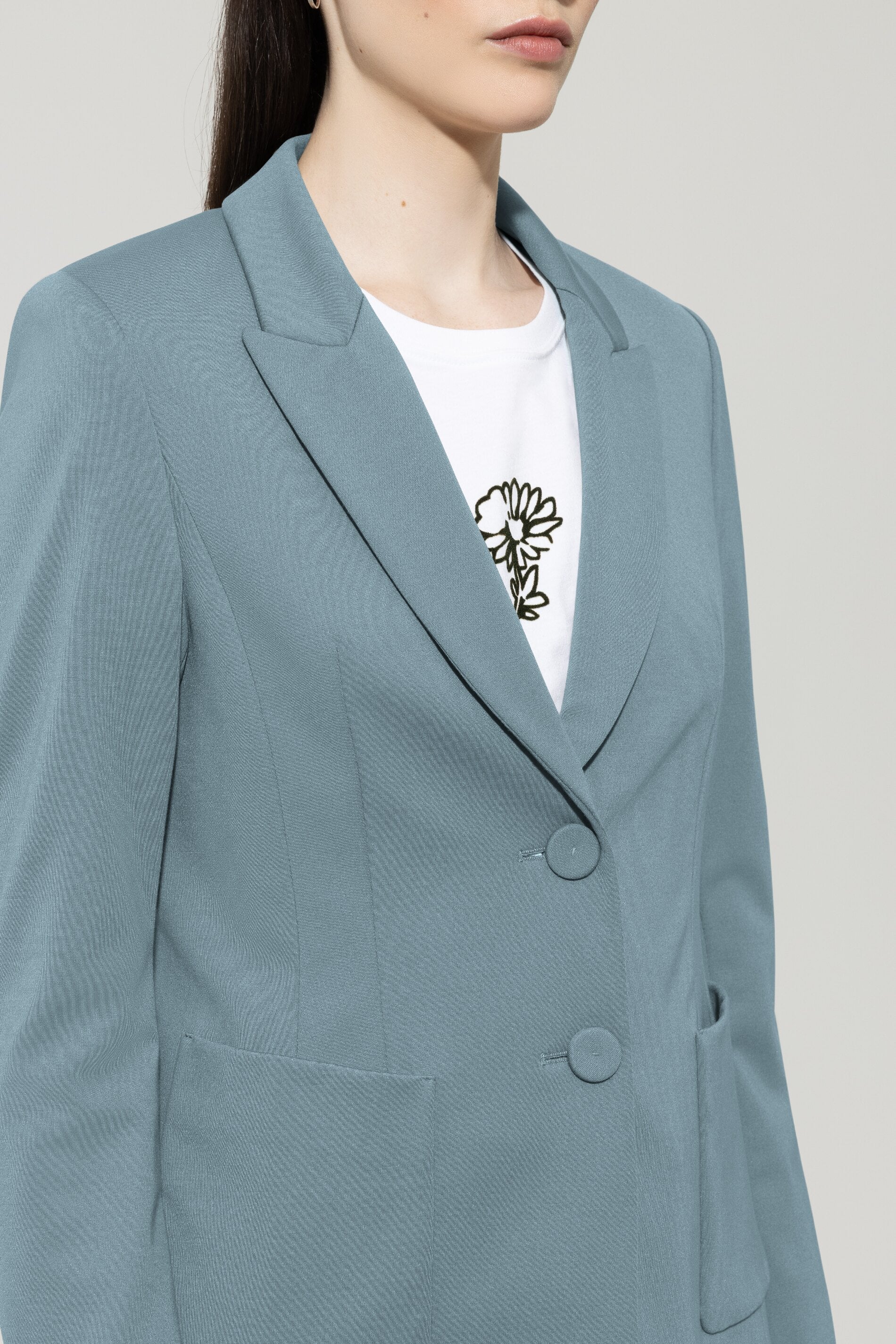 Blazer aus Punto-Milano - greyish blue - Standard | Model Detail