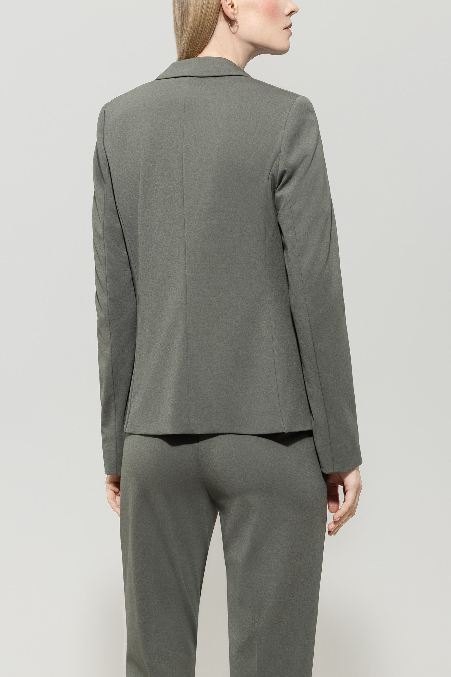 Blazer aus Punto-Milano - cool khaki - Standard | Model Rück