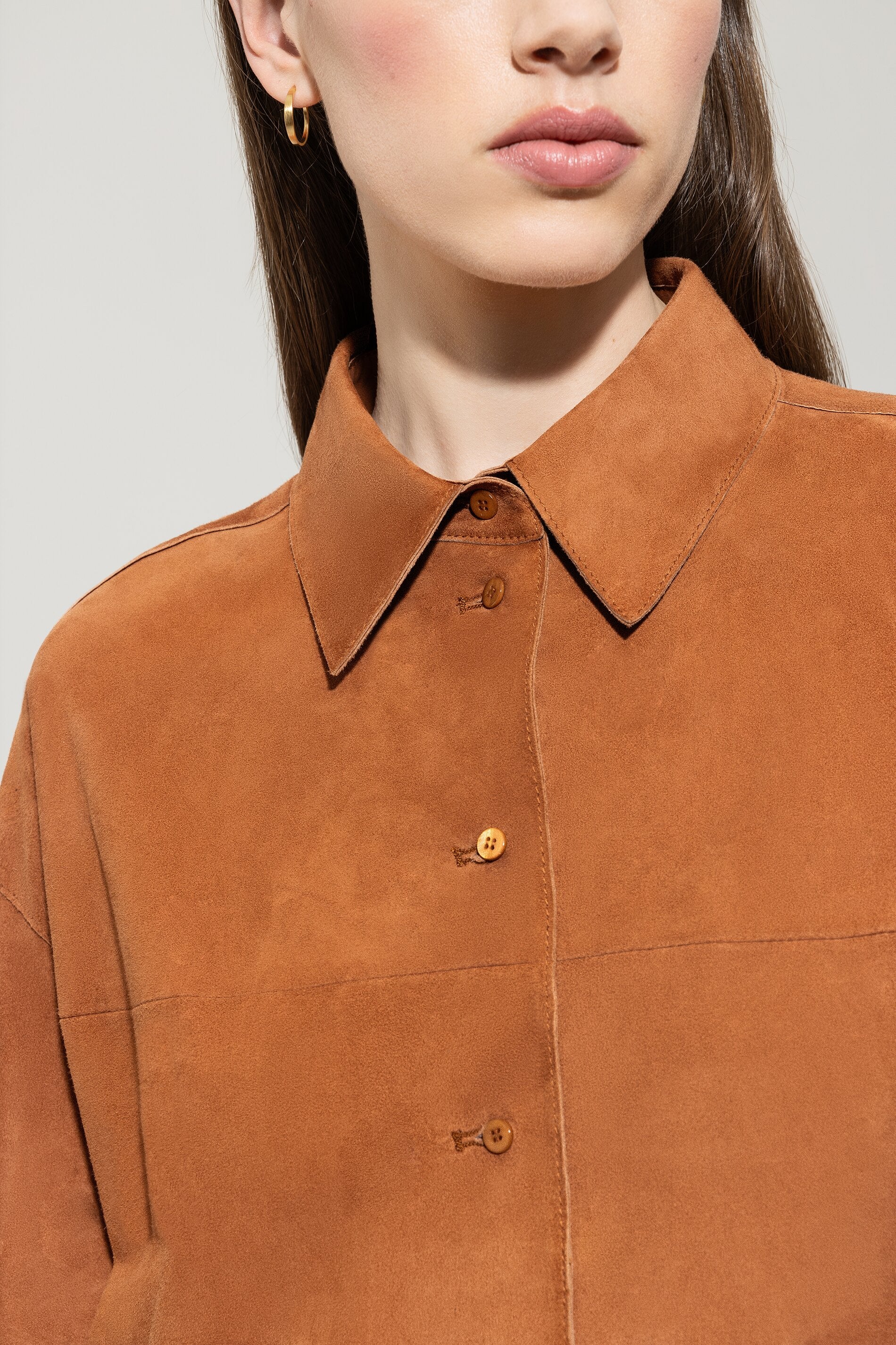 Veloursleder-Hemdjacke - cinnamon - Standard | Model Detail