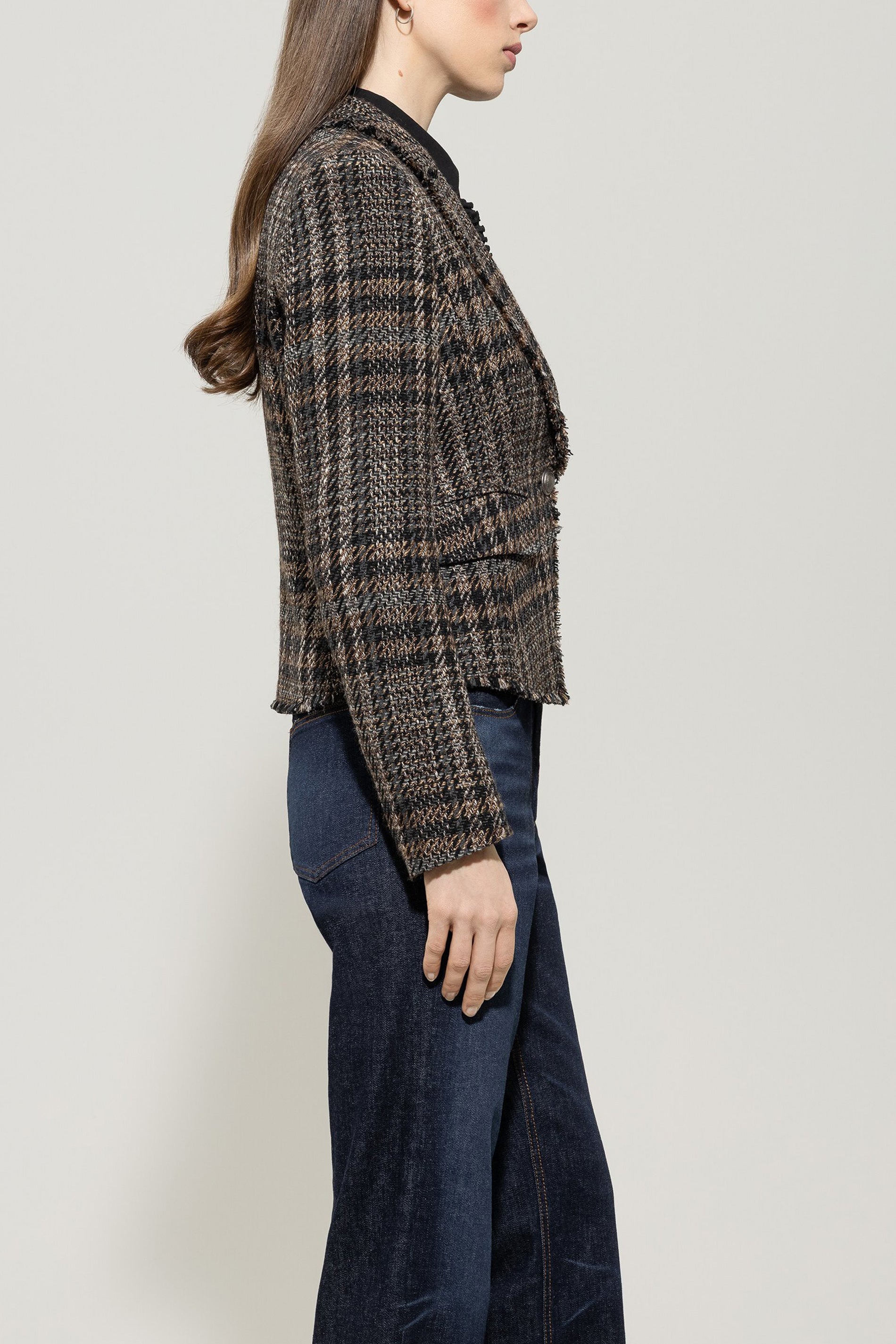 Karo-Ein-Knopf-Blazer - multi - Standard | Model Seite