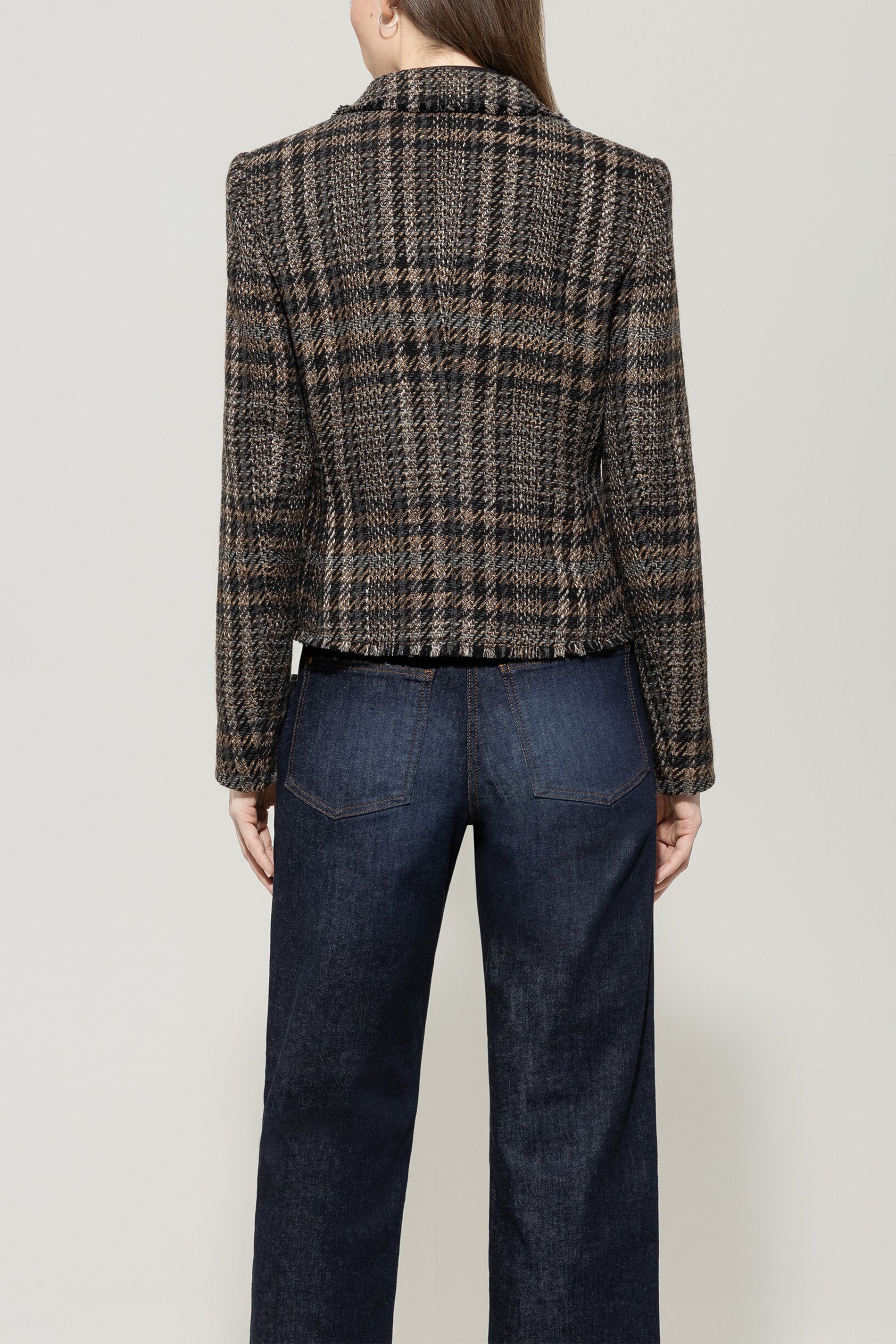 Karo-Ein-Knopf-Blazer - multi - Standard | Model Rück