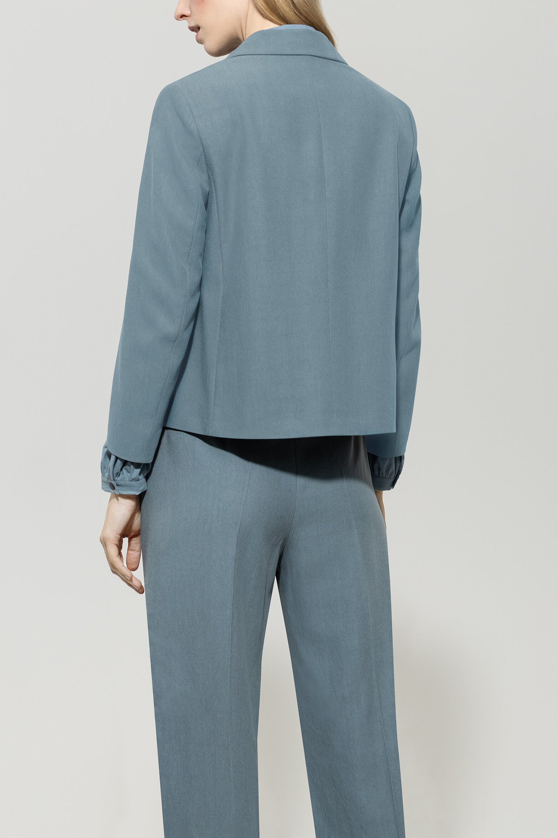 Blazer mit Panama-Bindung - greyish blue - Standard | Model Rück