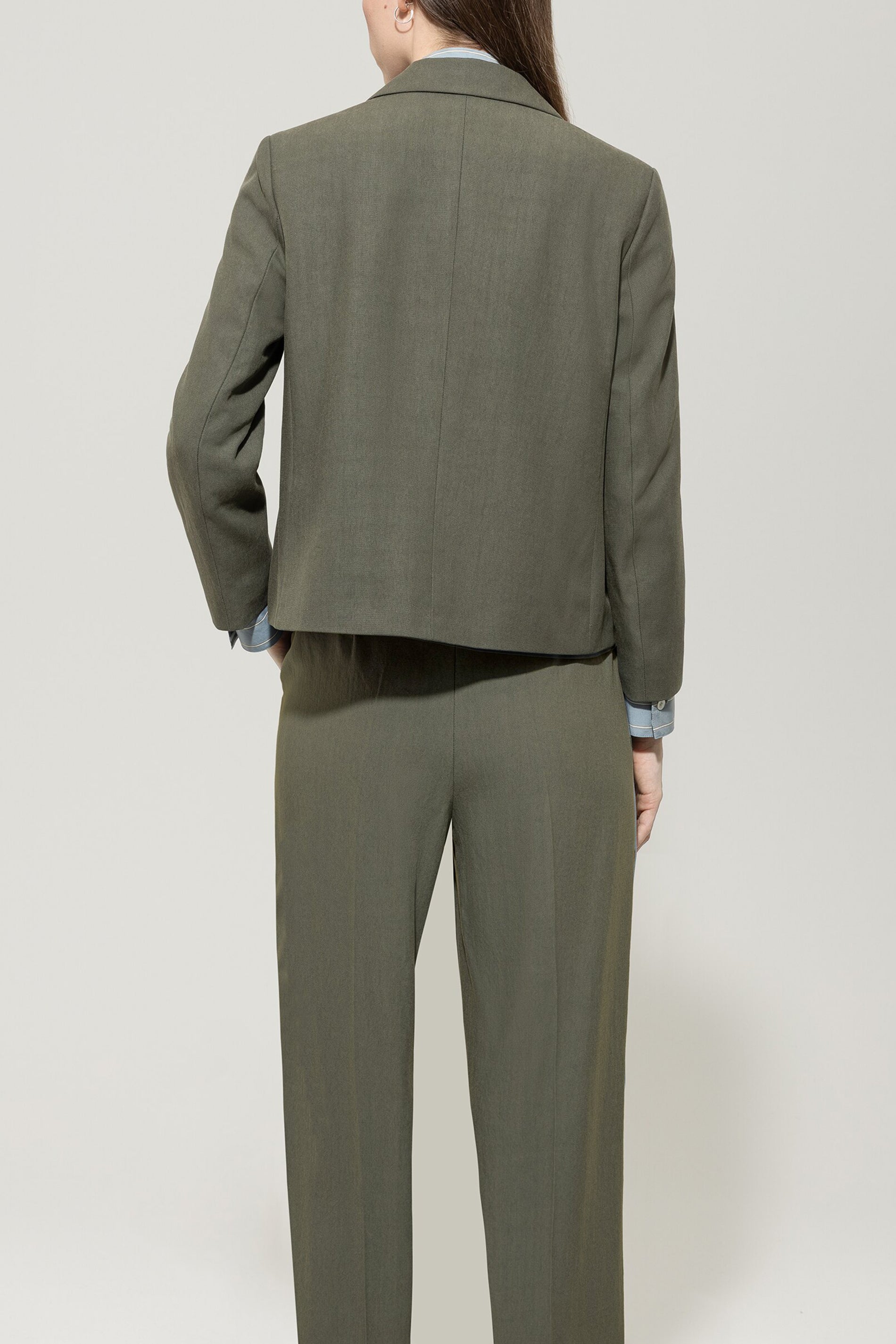 Blazer mit Panama-Bindung - cool khaki - Standard | Model Rück