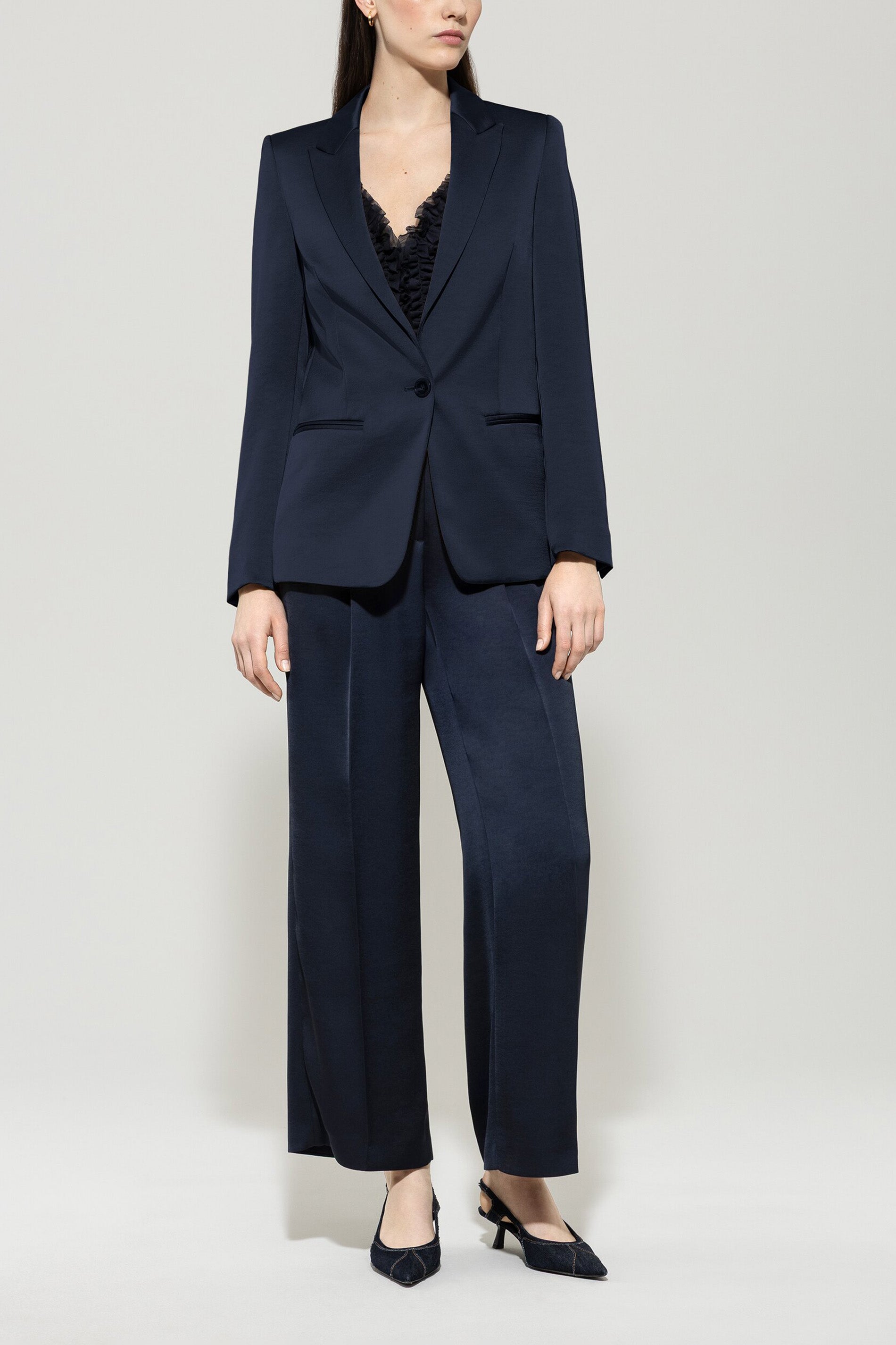 Ein-Knopf-Blazer - dark blue - Standard | Model Front