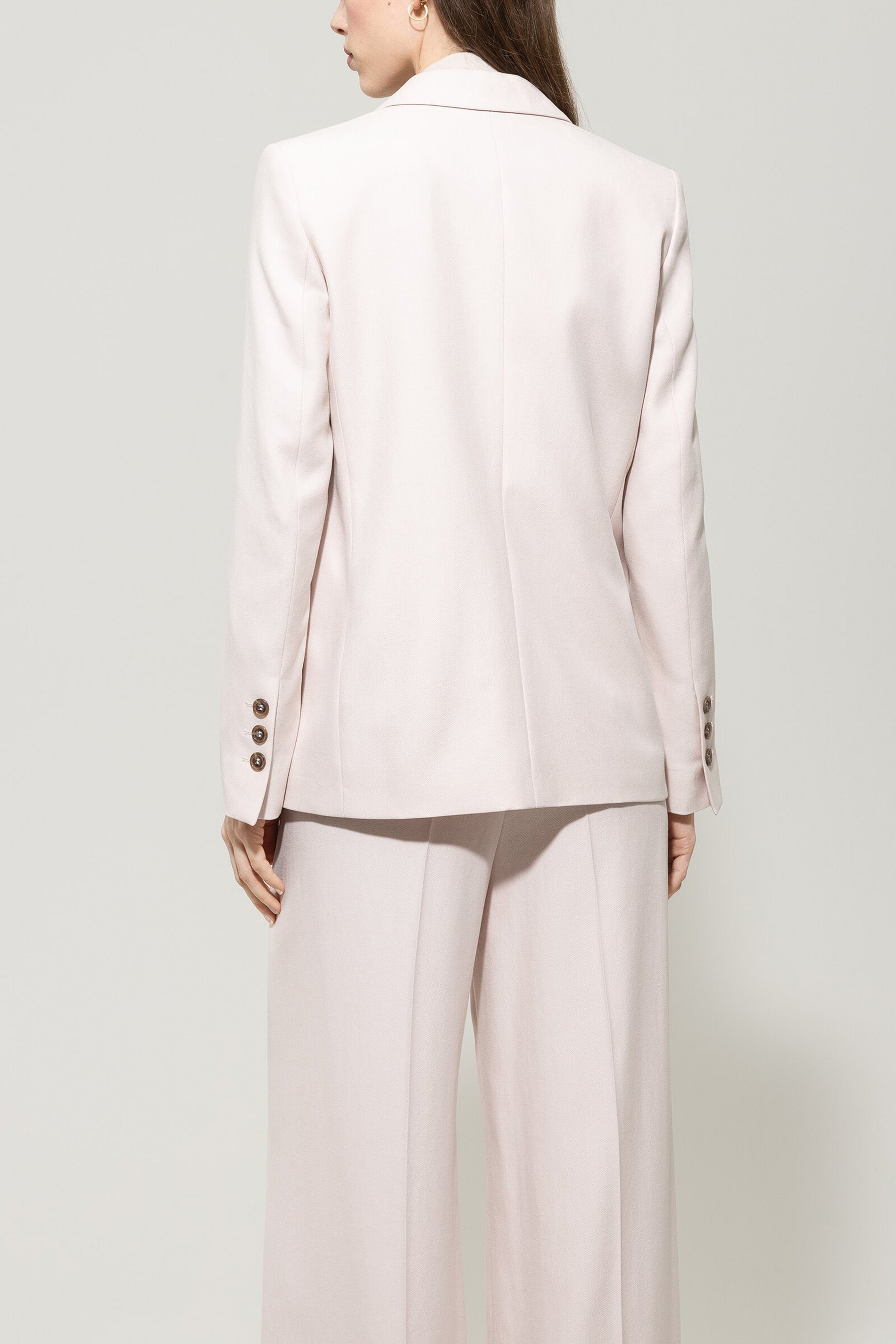 Gabardine-Ein-Knopf-Blazer - creamy powder - Standard | Model Rück