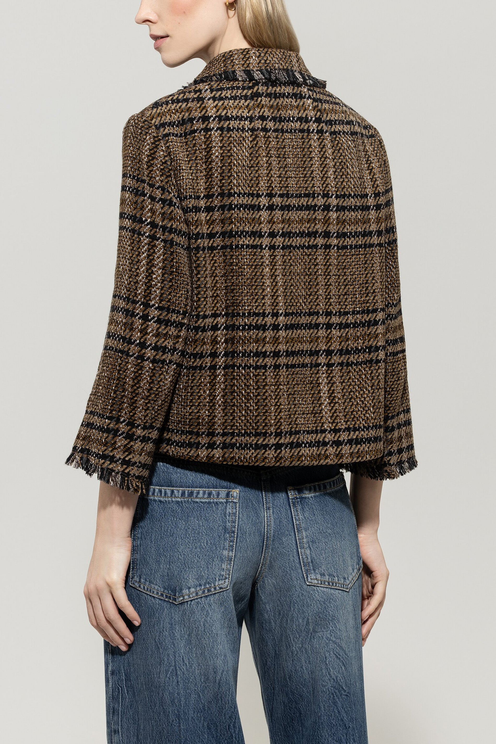 Karo-Blazerjacke - denim blue - Standard | Model Rück