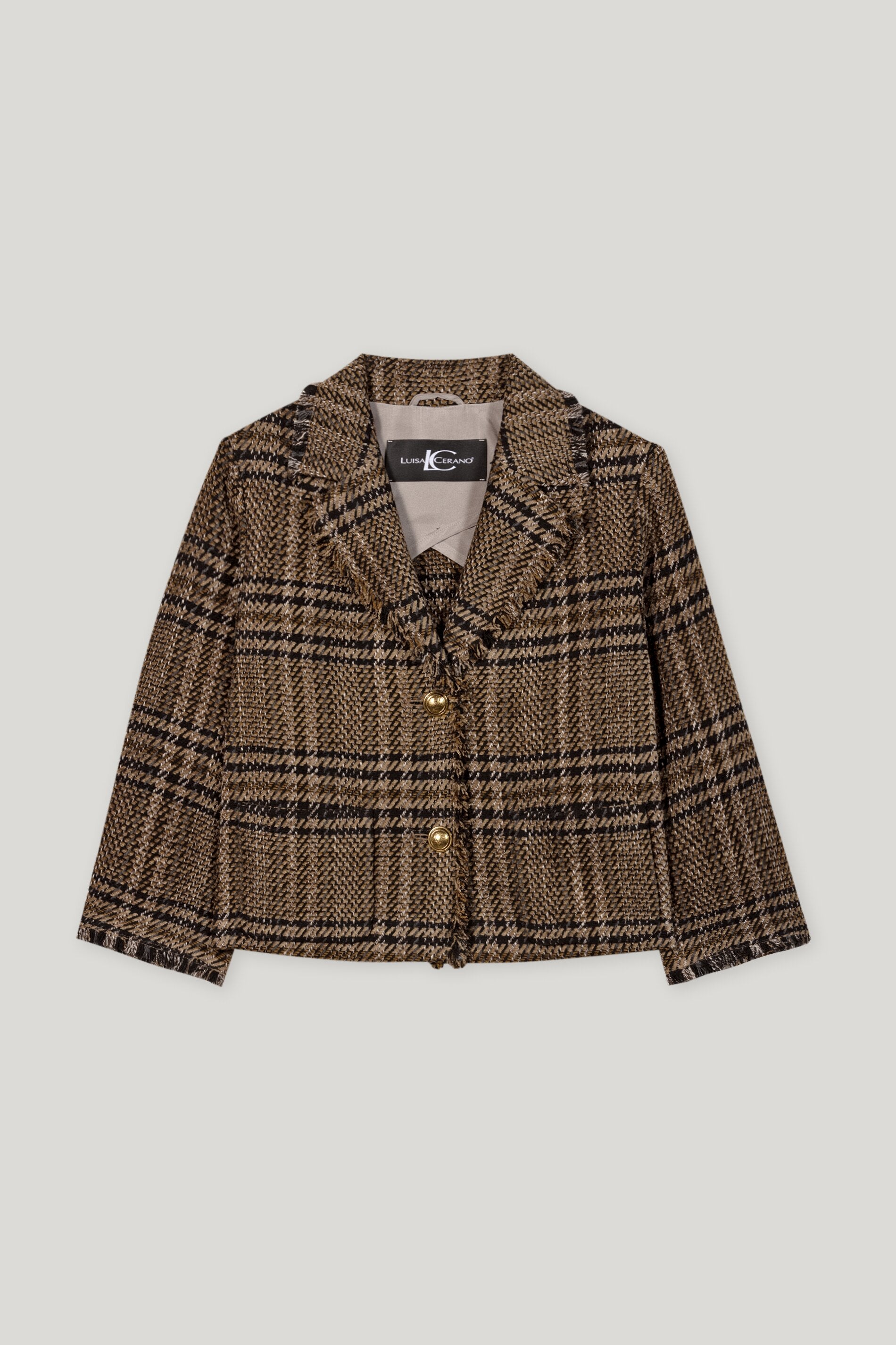 Karo-Blazerjacke - denim blue - Standard | Leger Front