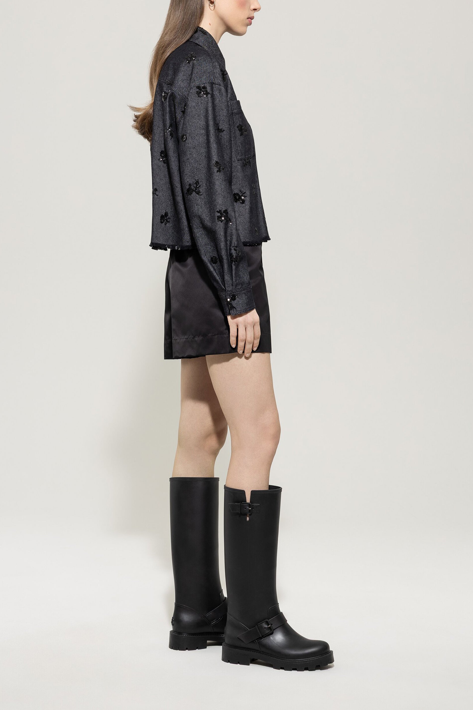 Pailletten-Denim-Hemd - dark denim blue - Standard | Model Seite