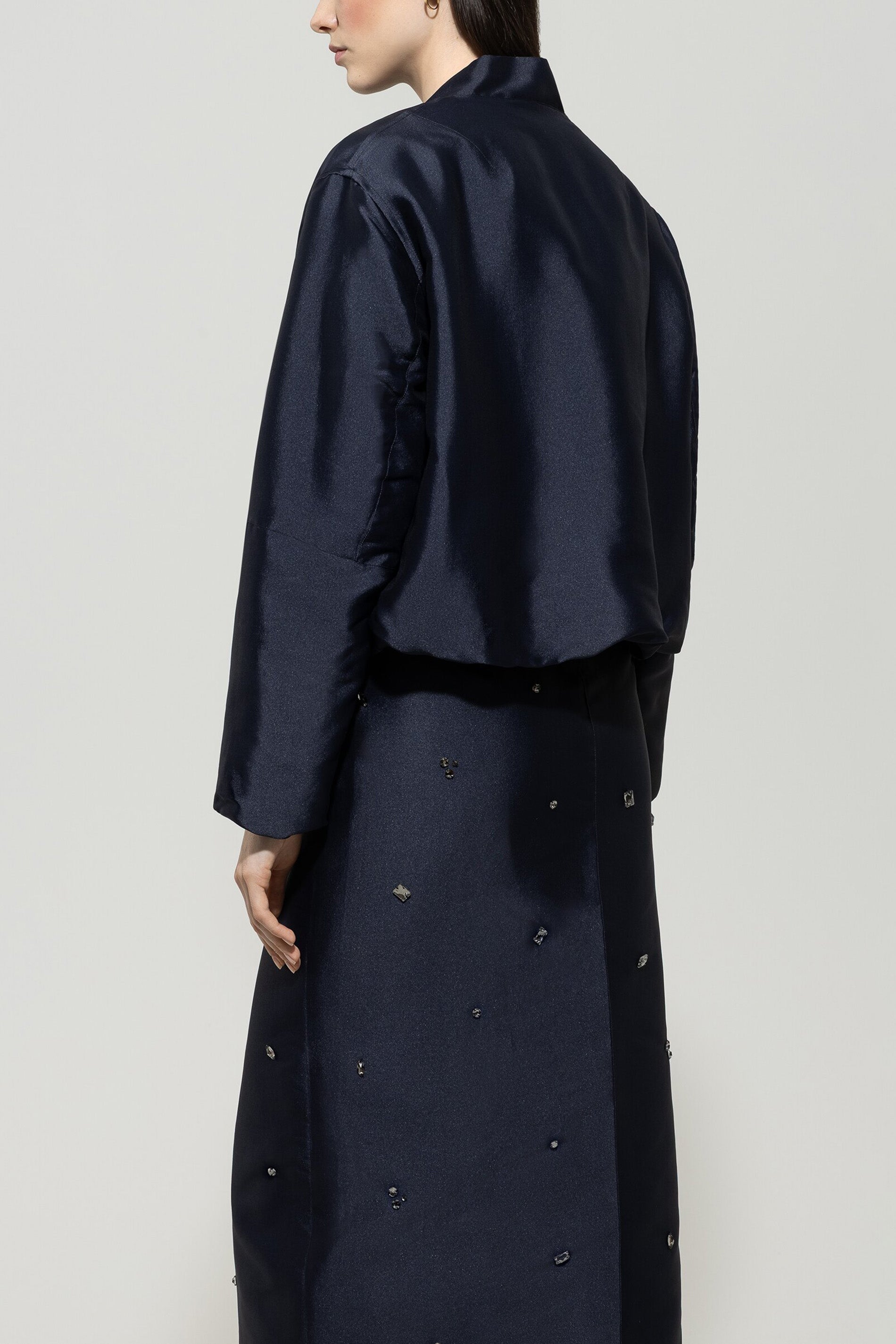 Taft-Blouson - dark blue - Standard | Model Rück