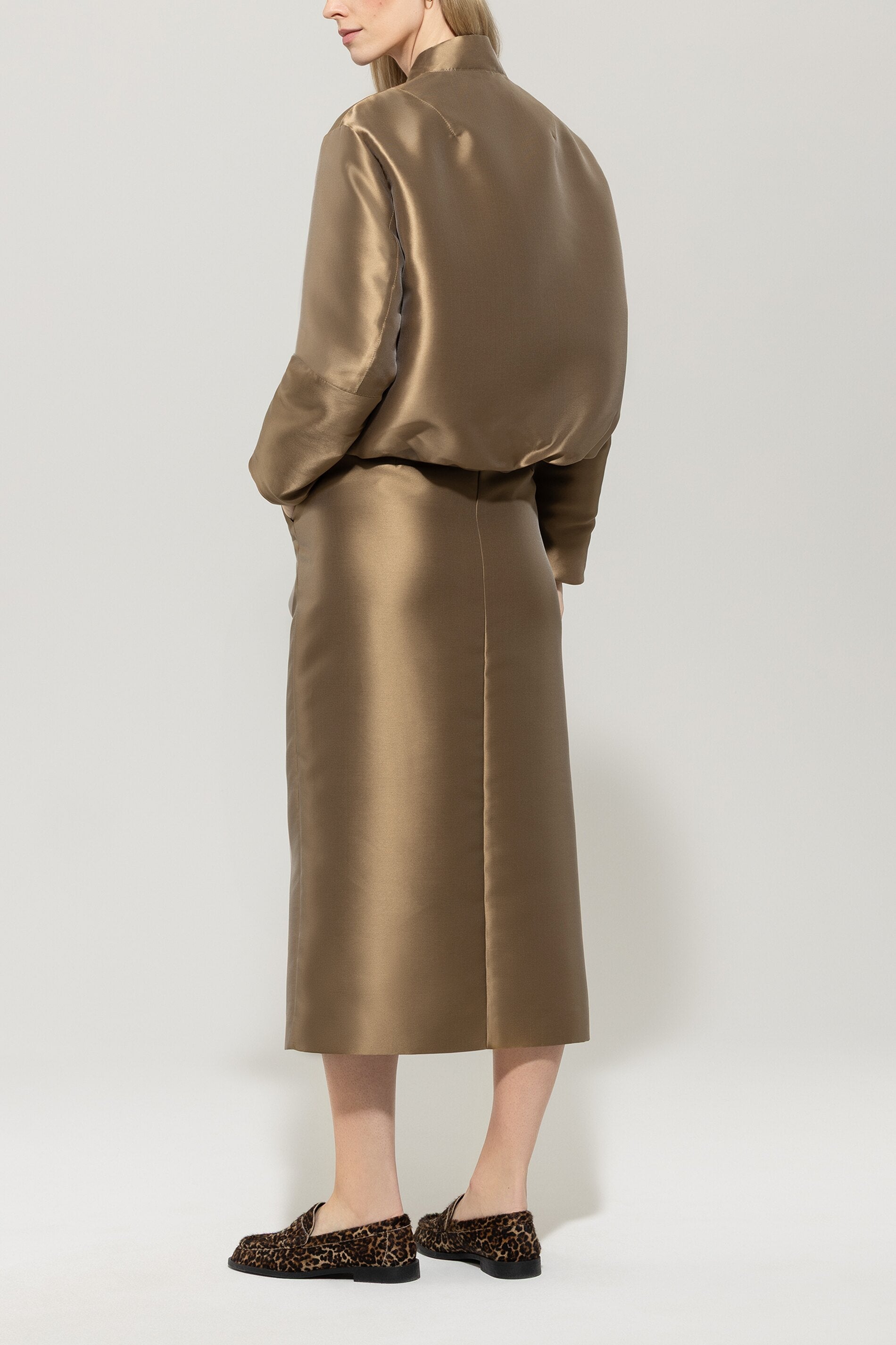 Taft-Blouson - hanf - Standard | Model Rück