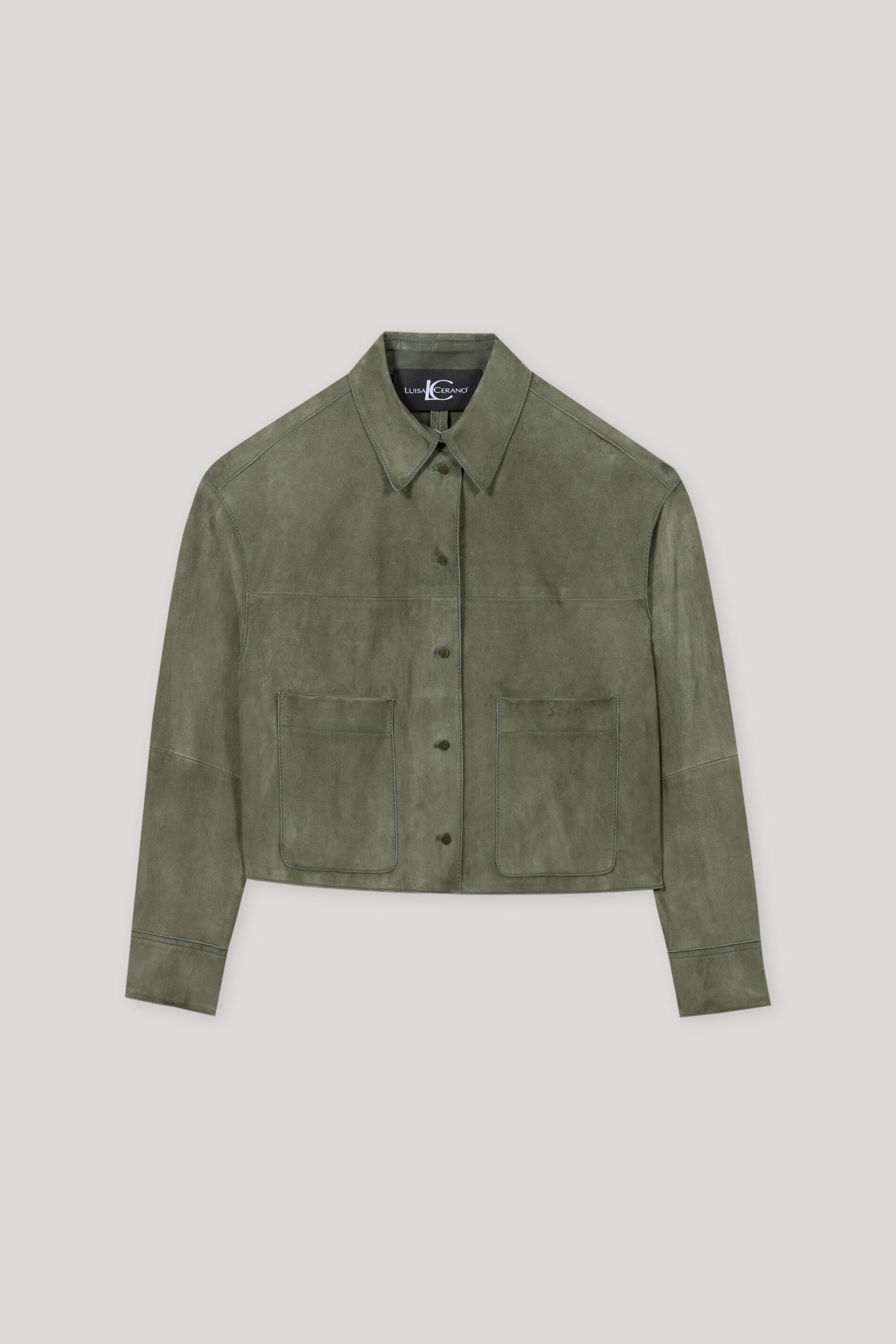 Veloursleder-Hemdjacke - cool khaki - Standard | Artikel Front