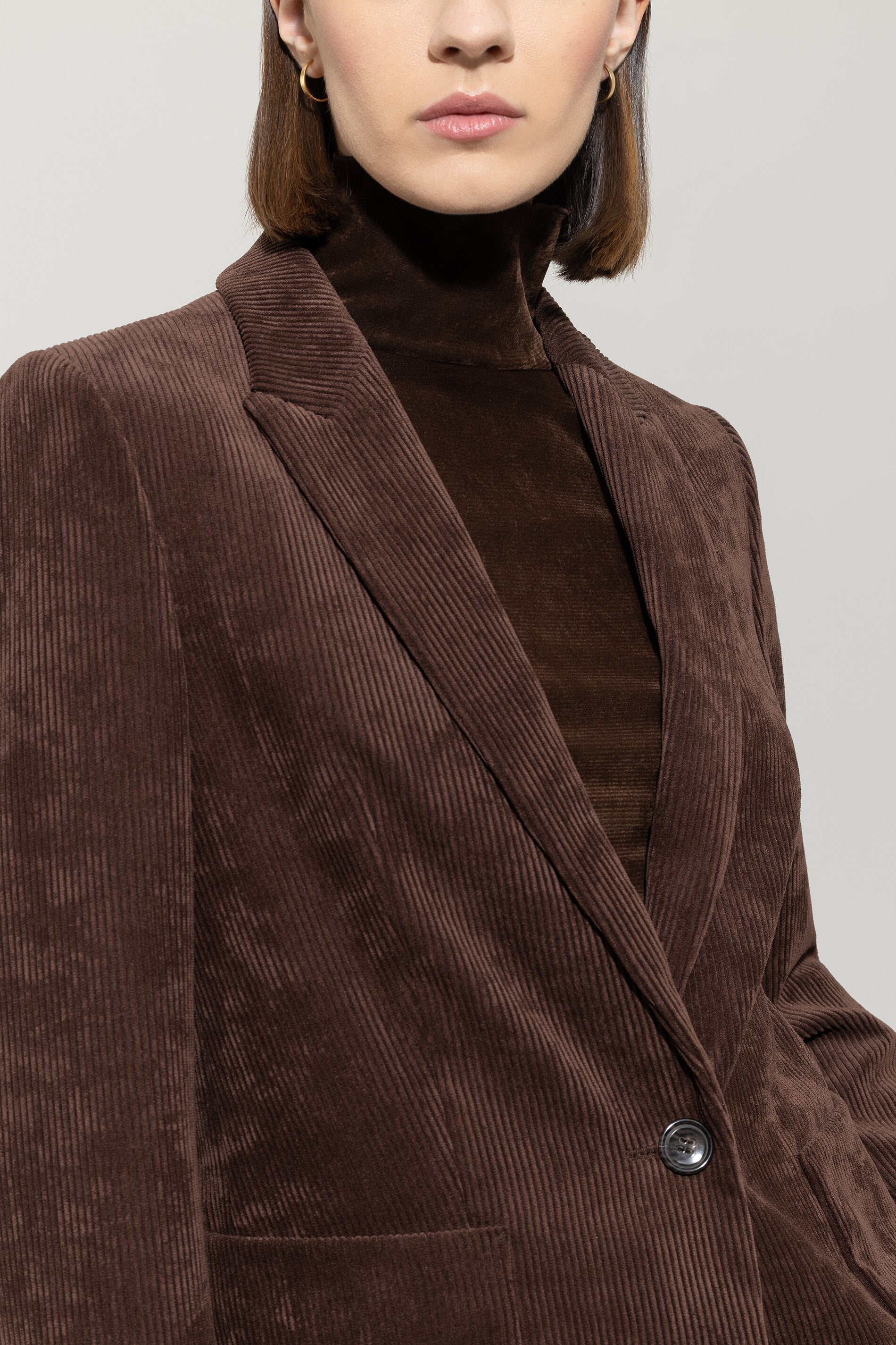 Cord-Ein-Knopf-Blazer - espresso - Standard | Model Detail