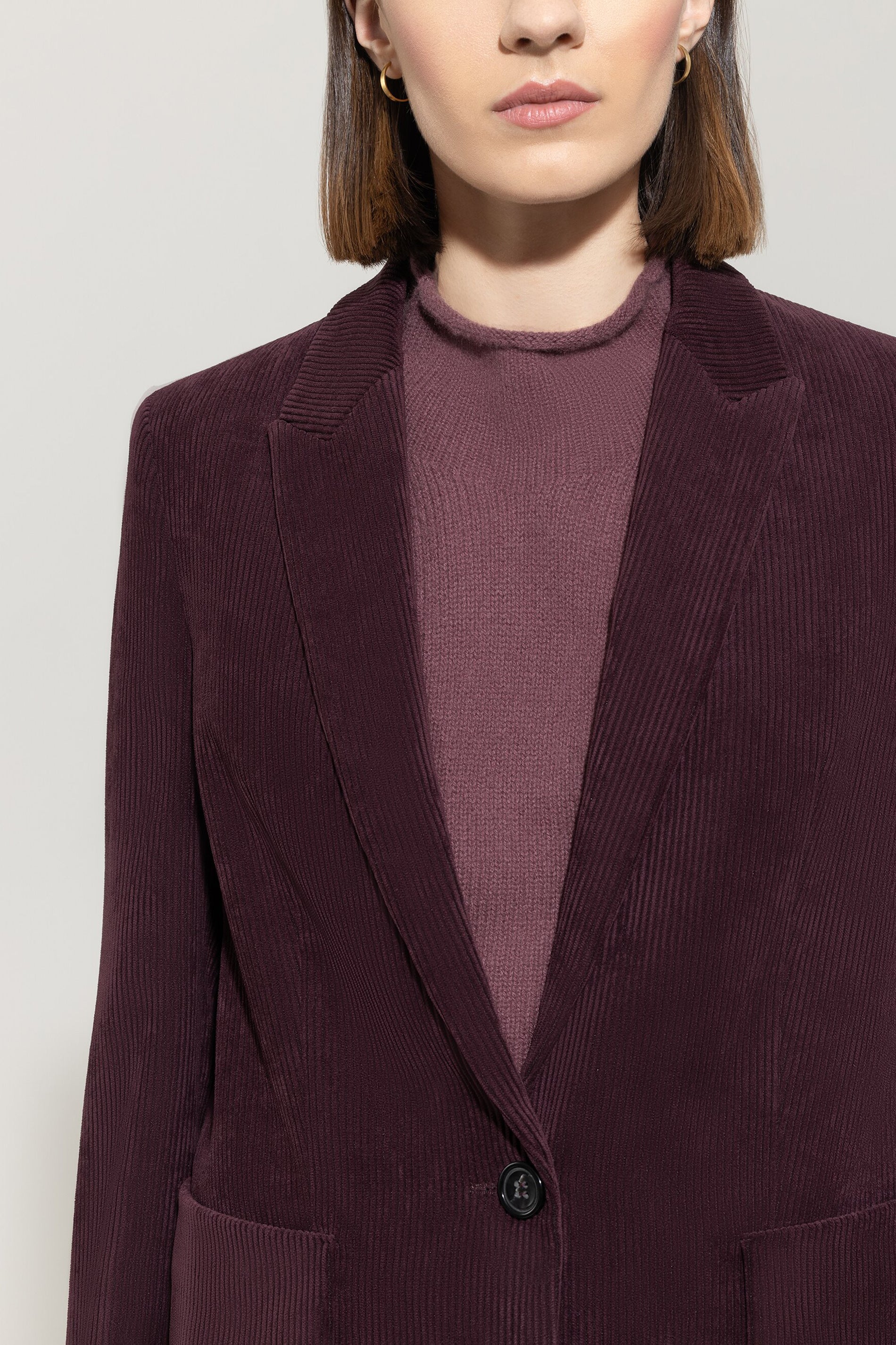 Cord-Ein-Knopf-Blazer - burgundy - Standard | Model Detail