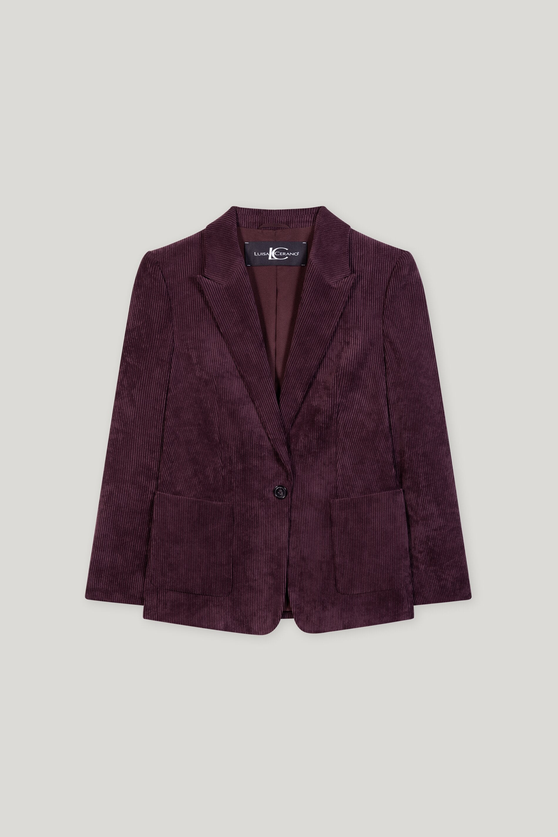 Cord-Ein-Knopf-Blazer - burgundy - Standard | Artikel Front