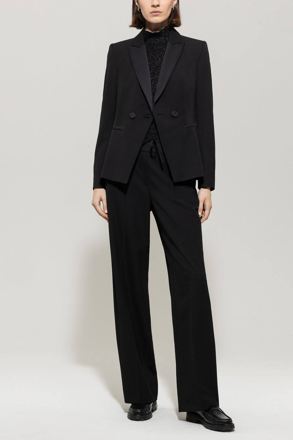 Smoking-Blazer - deep black - mit Patch