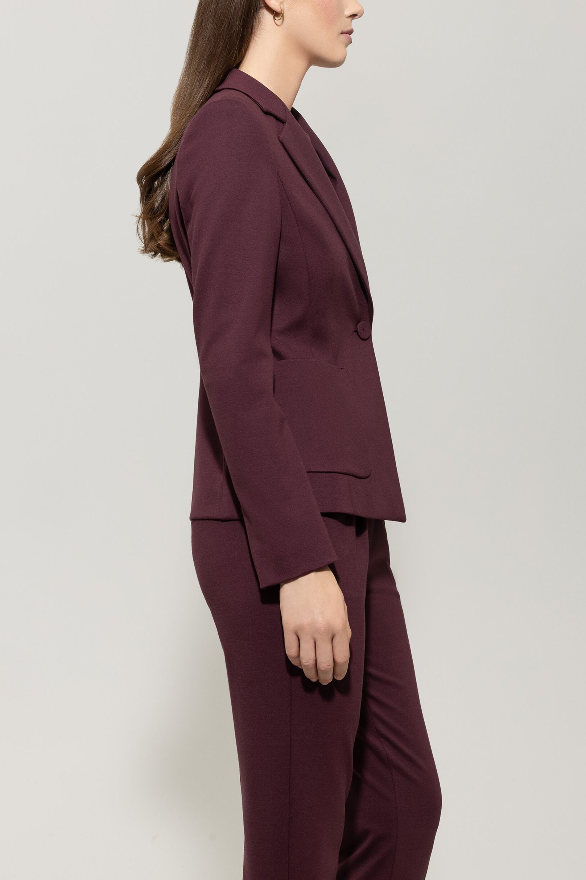 Blazer aus Punto-Milano - burgundy - Standard | Model Seite