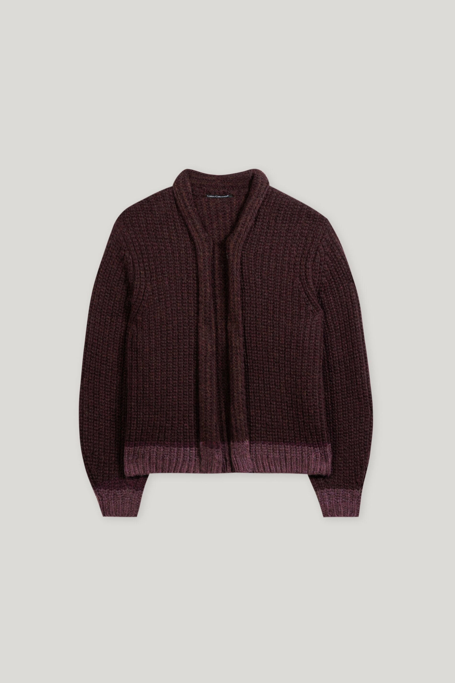 Cardigan mit Colour-Block - burgundy / heather - Standard | Artikel Front