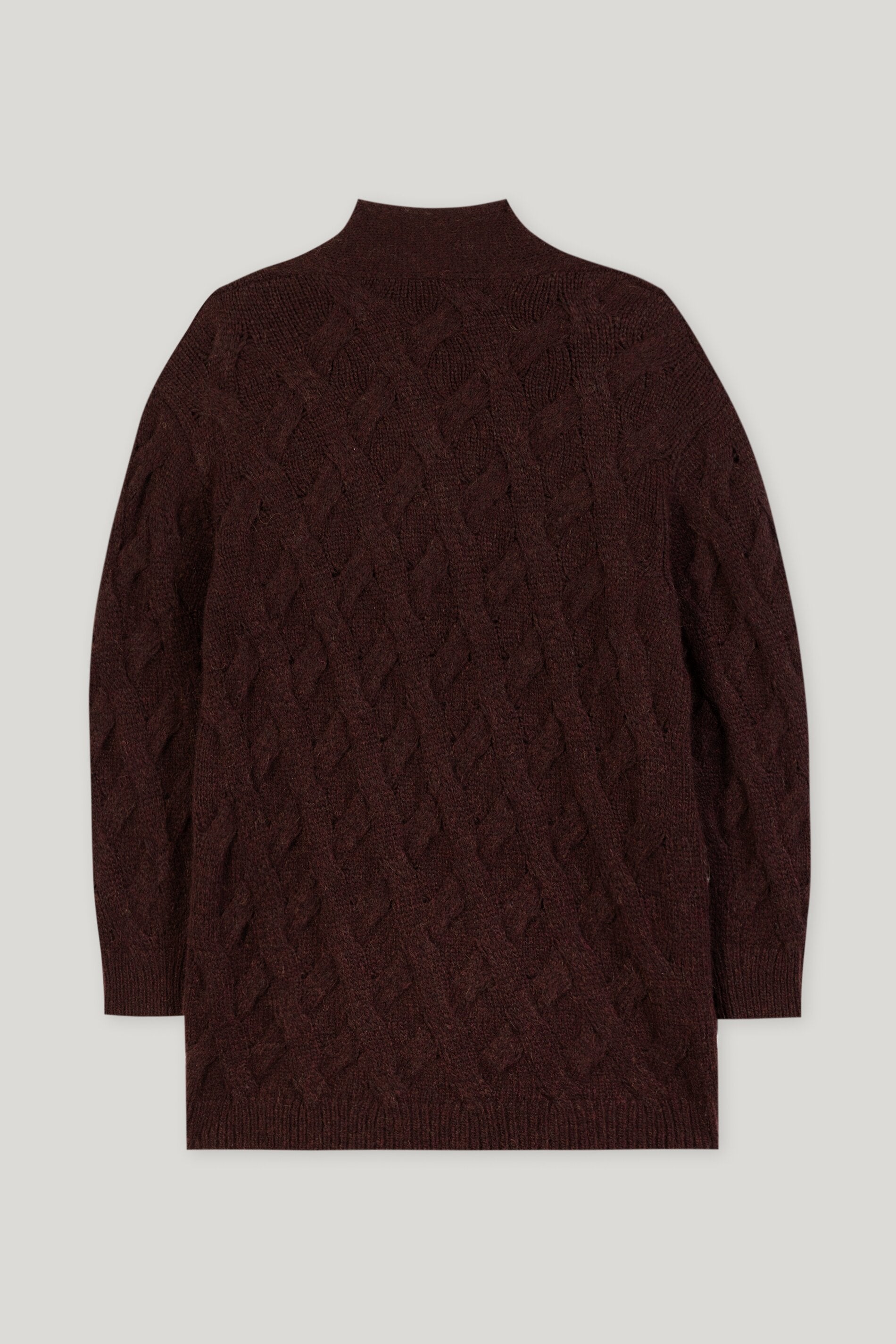 Cardigan mit Chunky-Cable-Knit - burgundy - Standard | Artikel Rück
