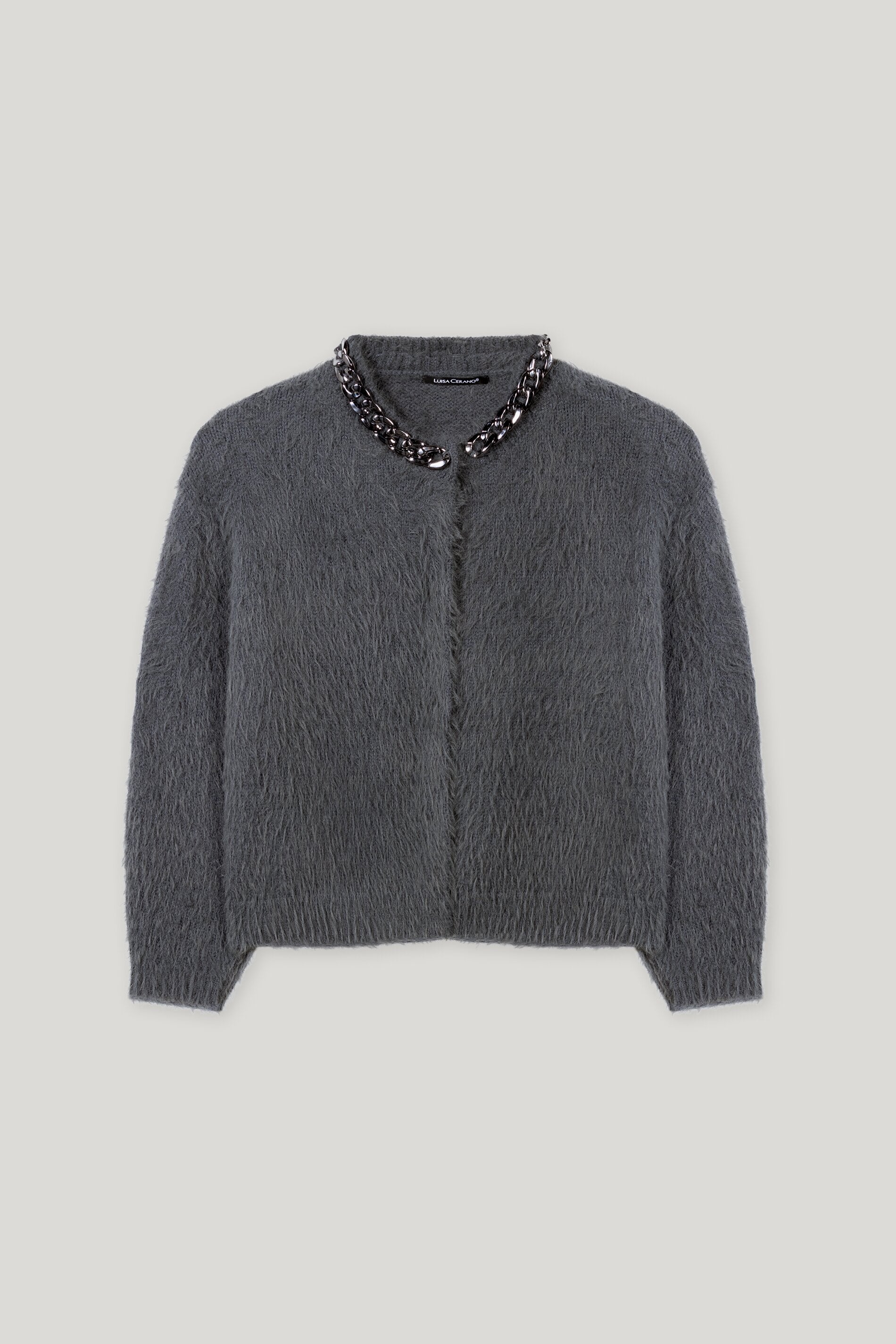 Cardigan mit Chunky-Chain - urban grey - Standard | Artikel Front