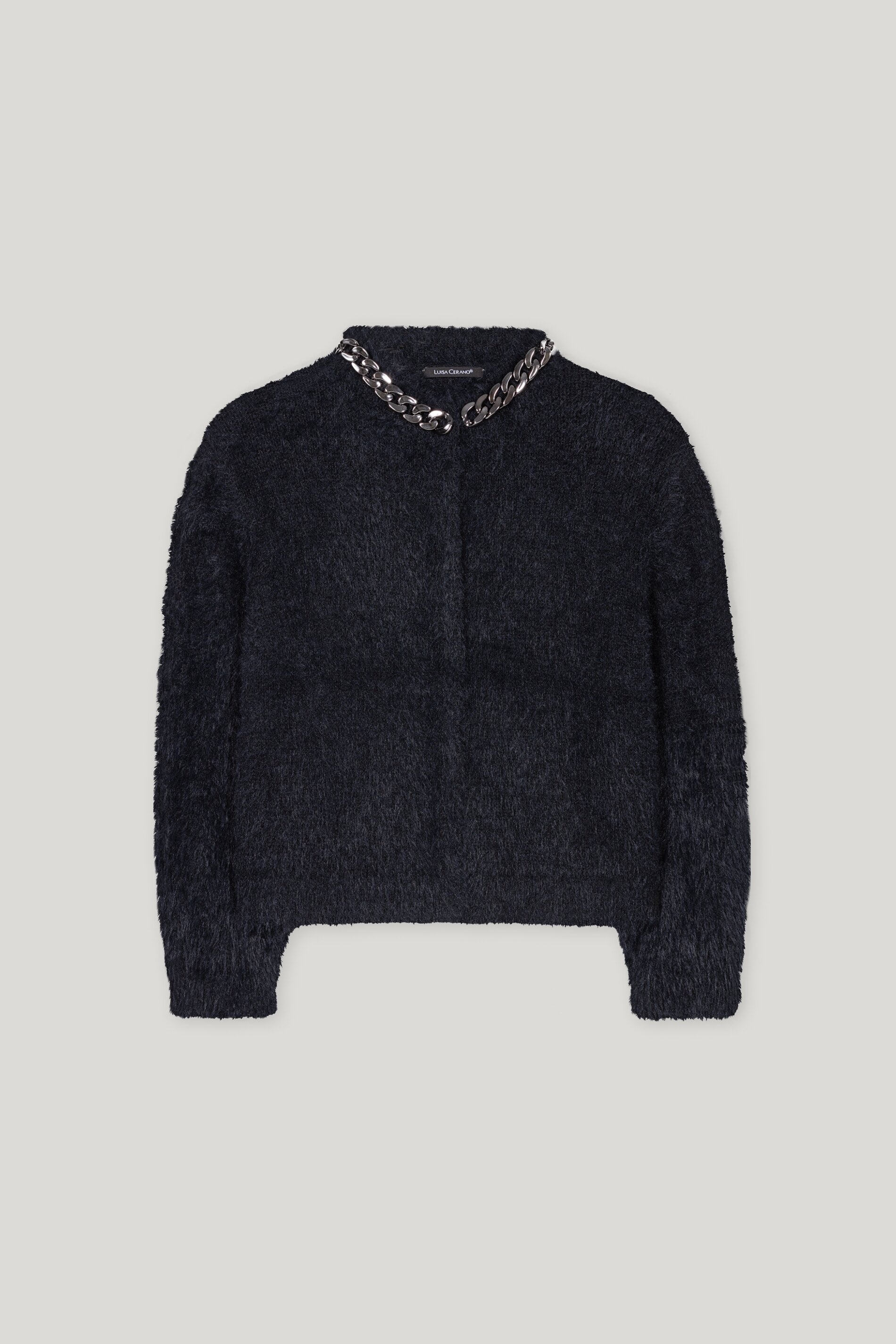 Cardigan mit Chunky-Chain - deep black - Standard | Artikel Front