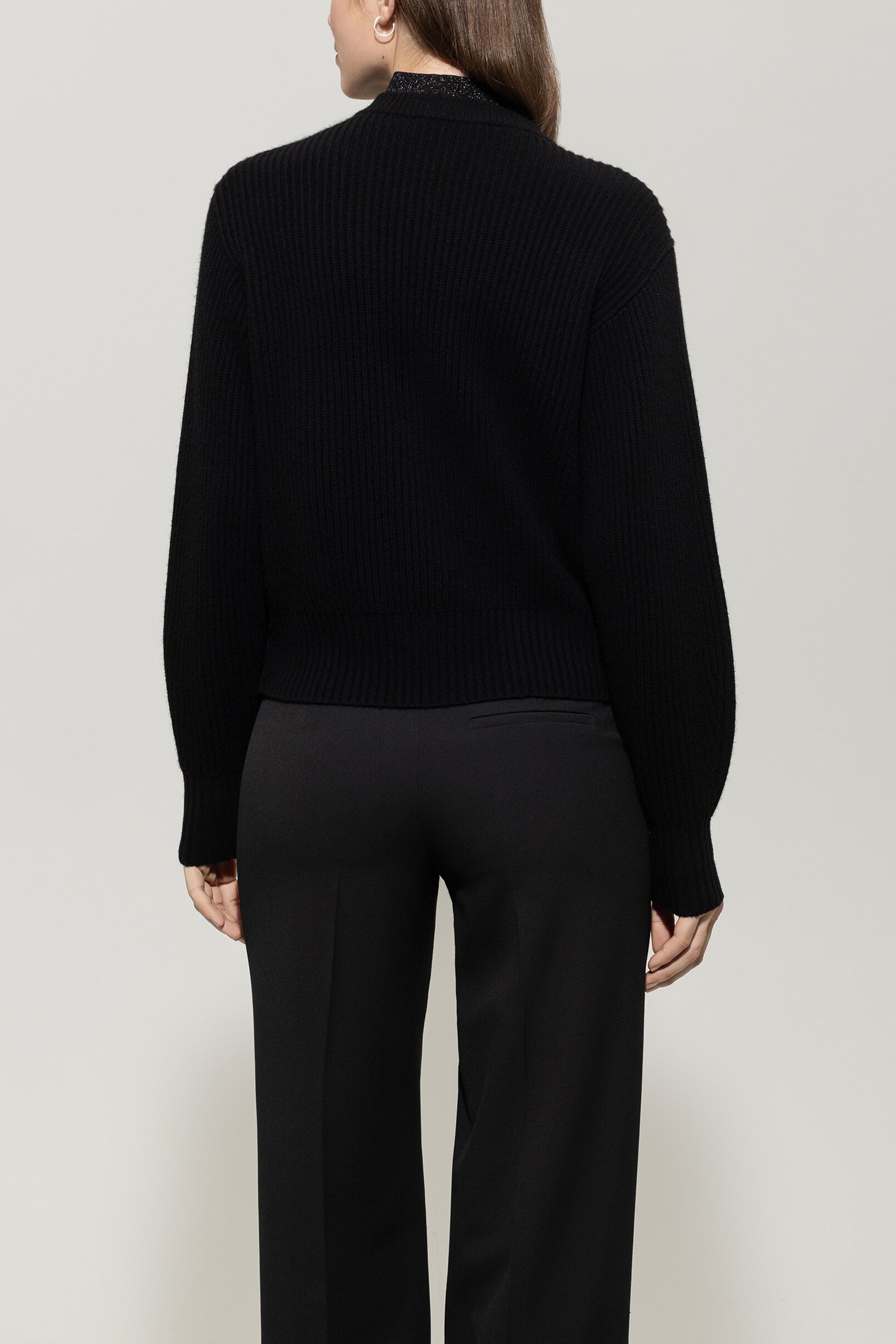 Cardigan in Blouson-Optik - deep black - Standard | Model Rück