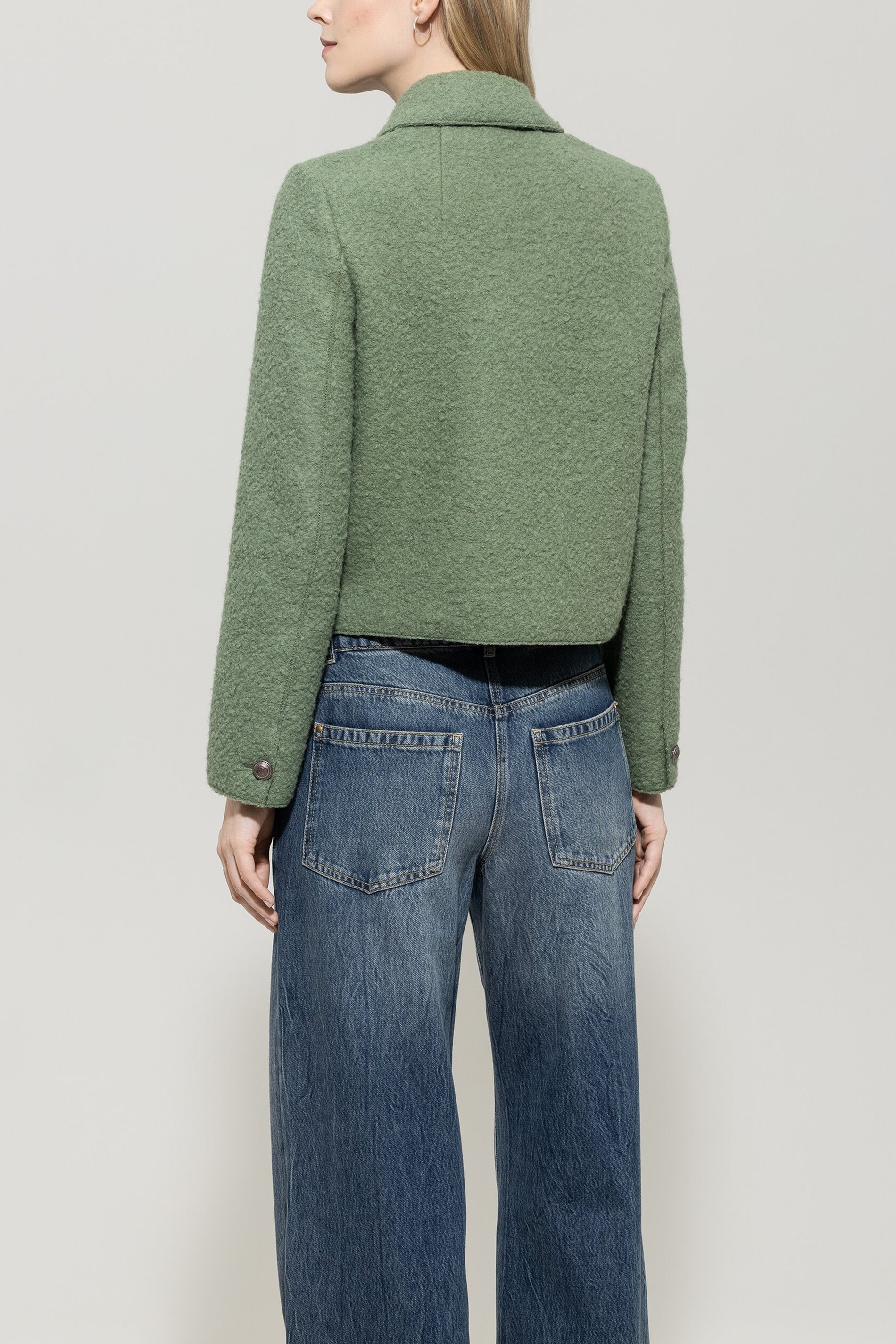 Jacke aus Woll-Mix - salbei - Standard | Model Rück