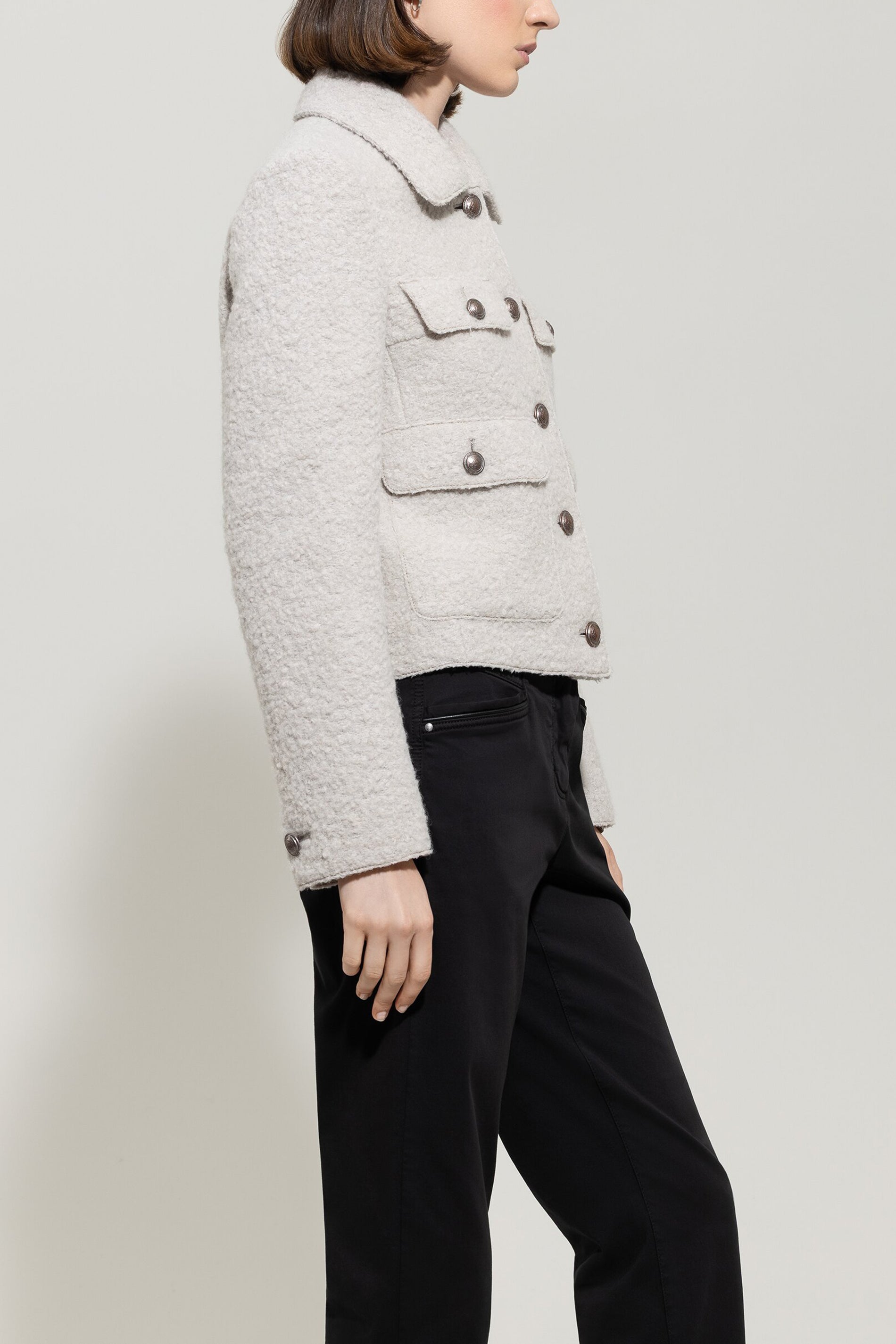 Jacke aus Woll-Mix - oyster - Standard | Model Seite