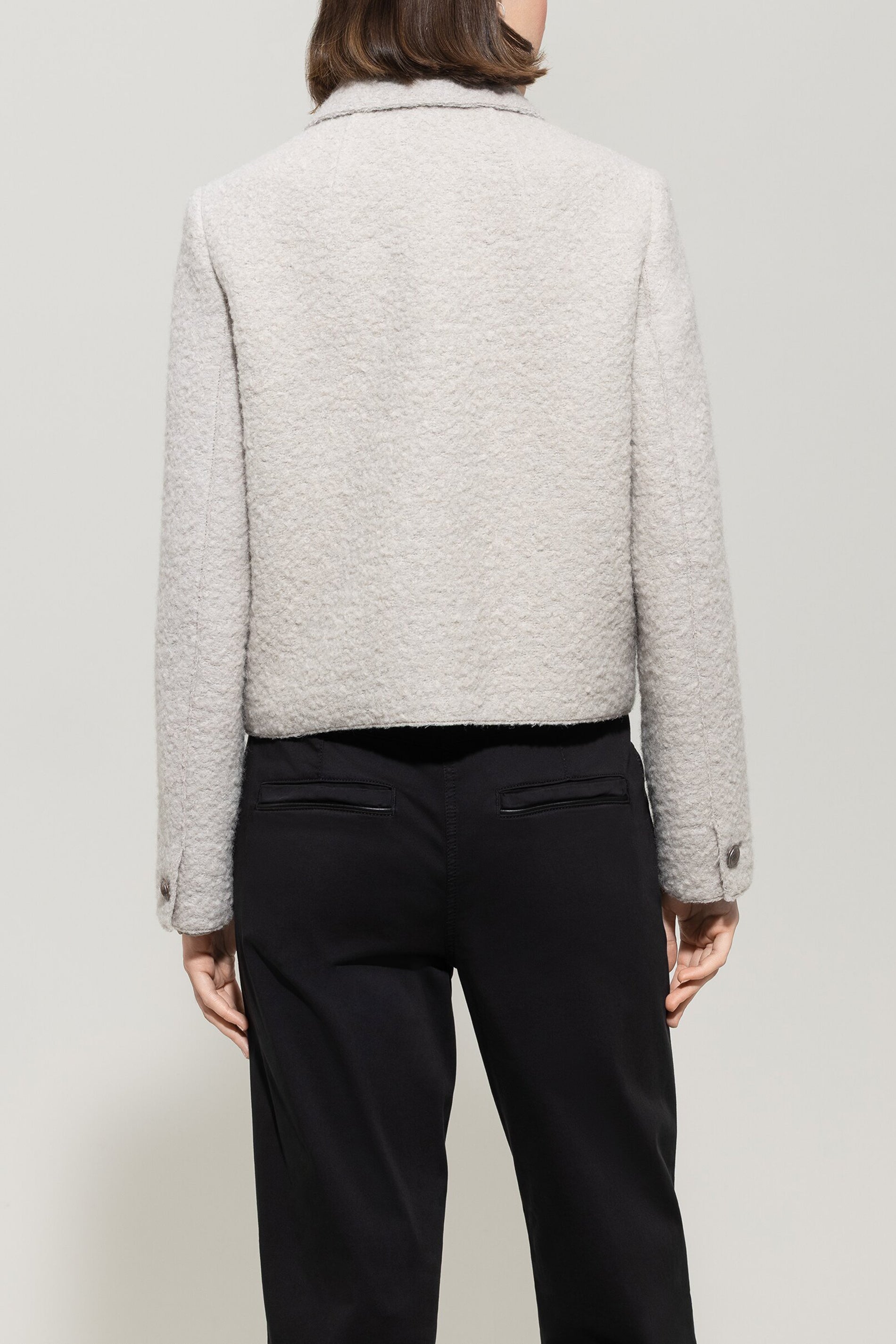 Jacke aus Woll-Mix - oyster - Standard | Model Rück