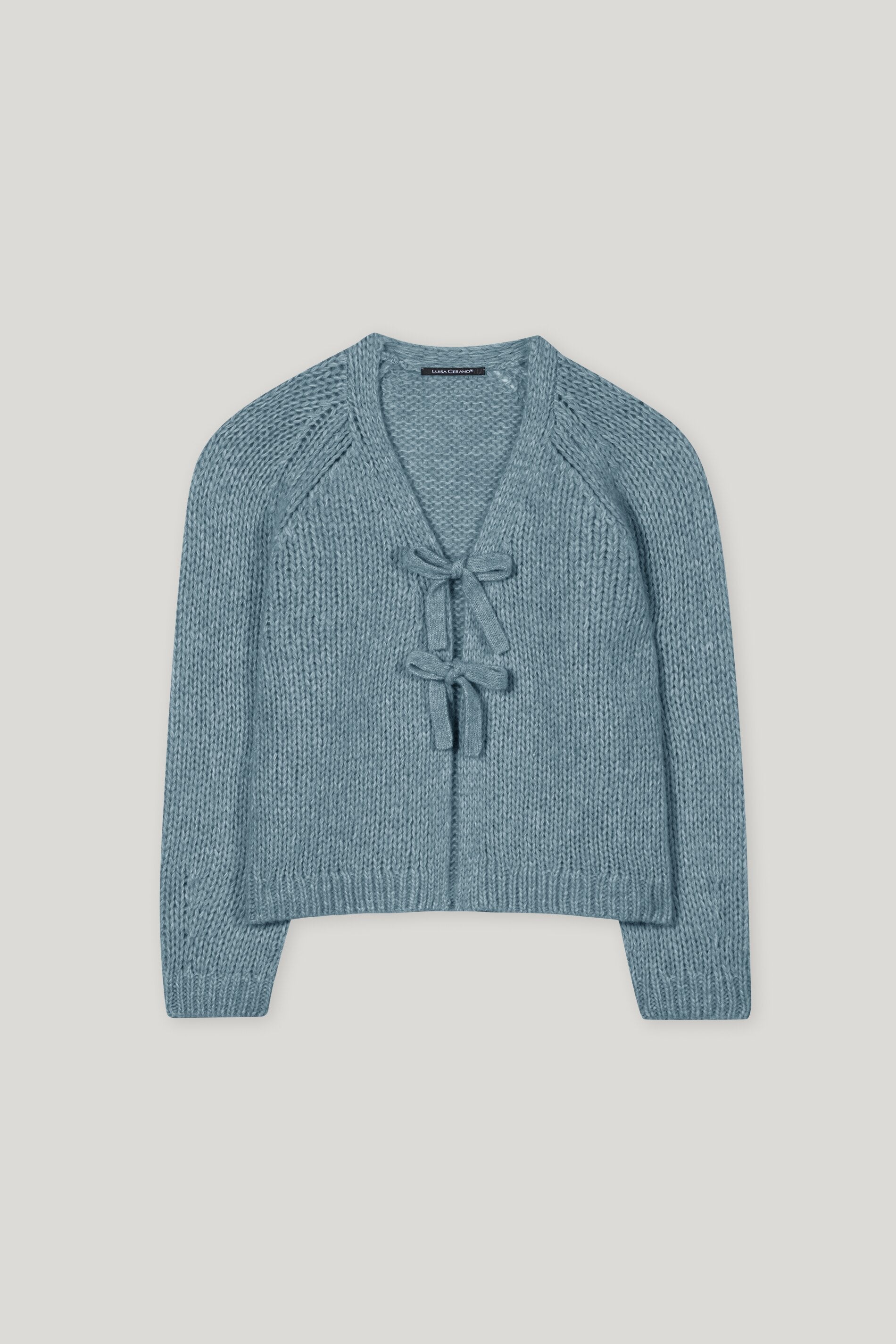 Cardigan mit Schleifendetails - greyish blue - Standard | Artikel Front