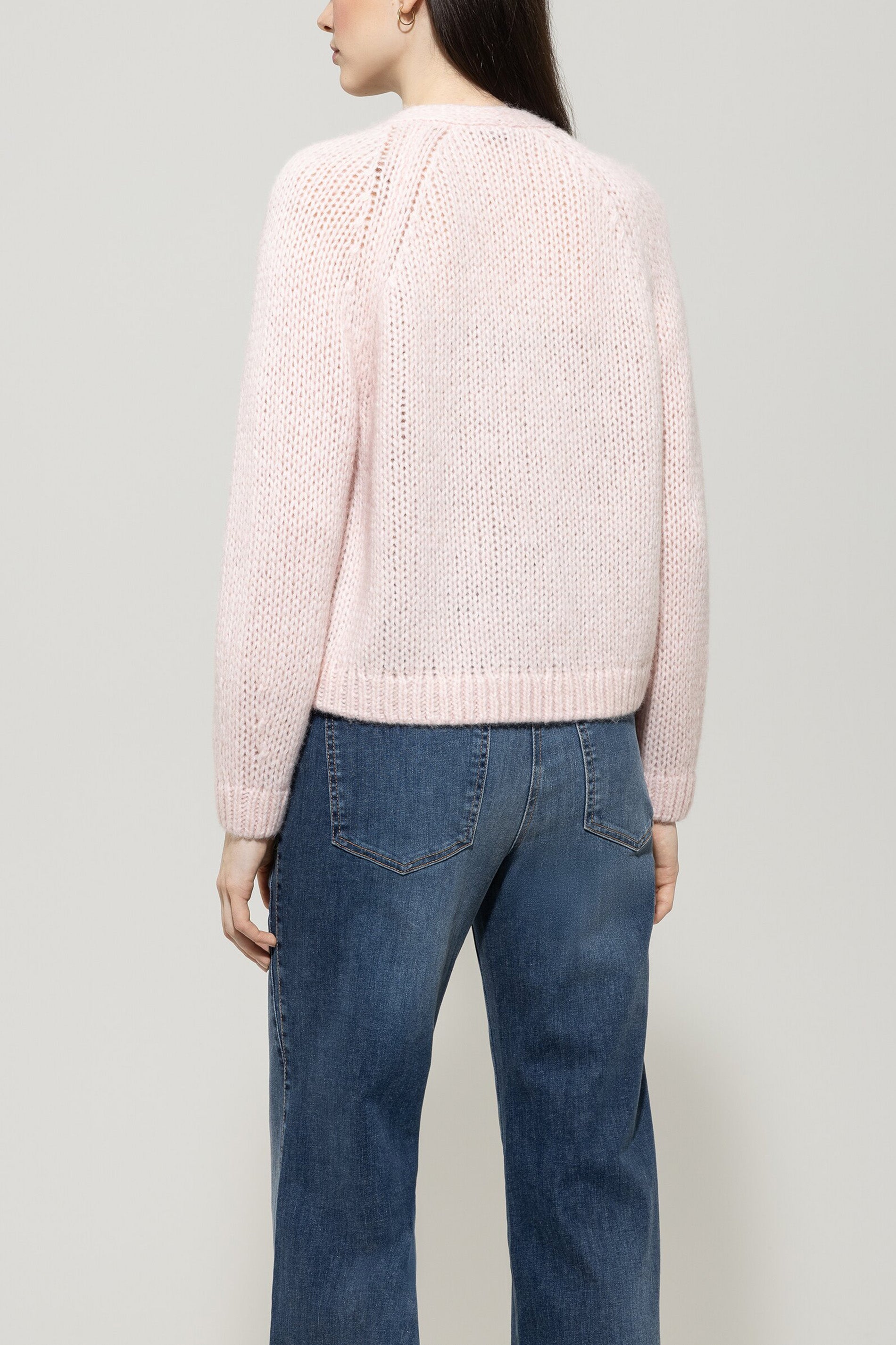 Cardigan mit Schleifendetails - creamy powder - Standard | Model Rück