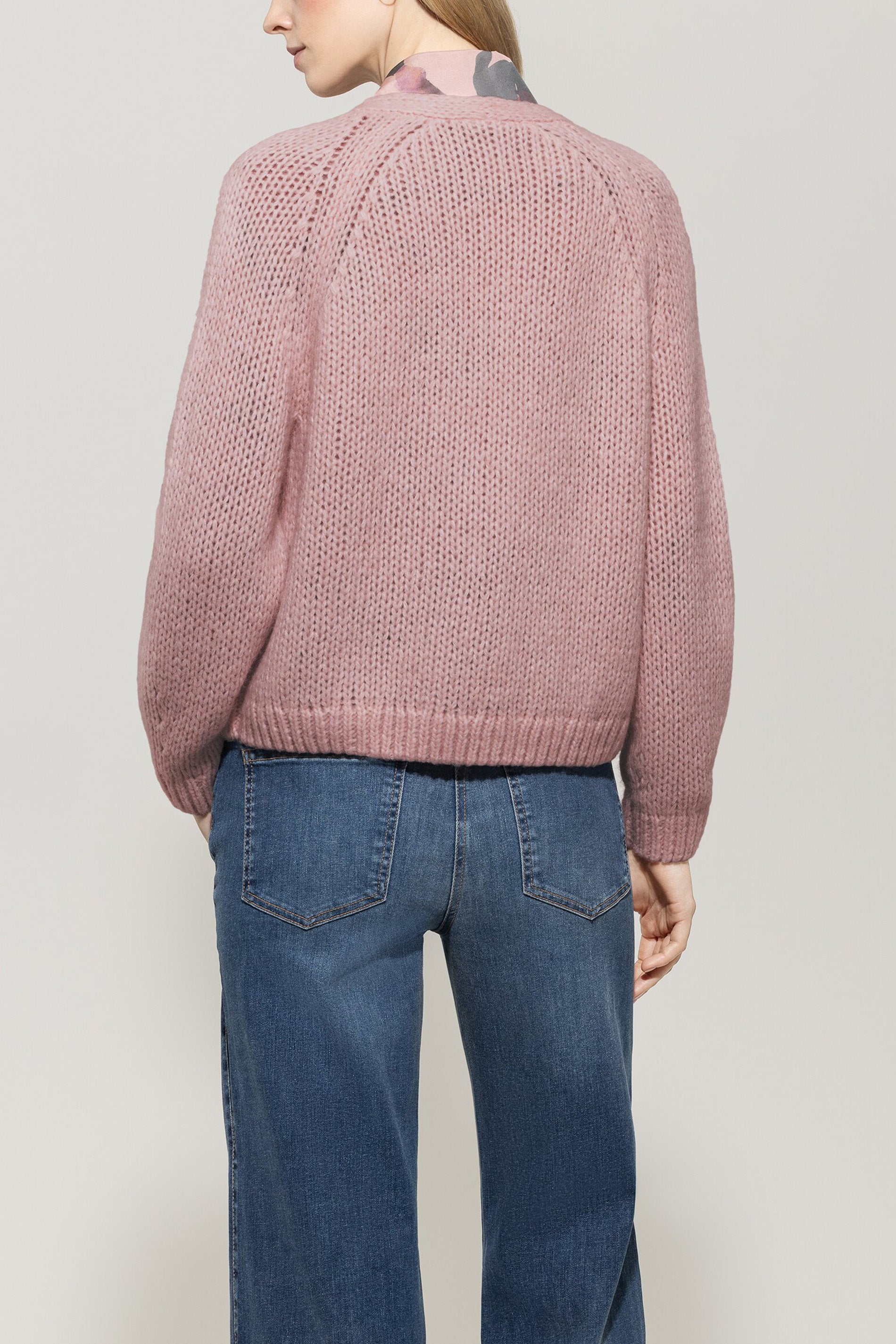 Cardigan mit Schleifendetails - rosewood - Standard | Model Rück