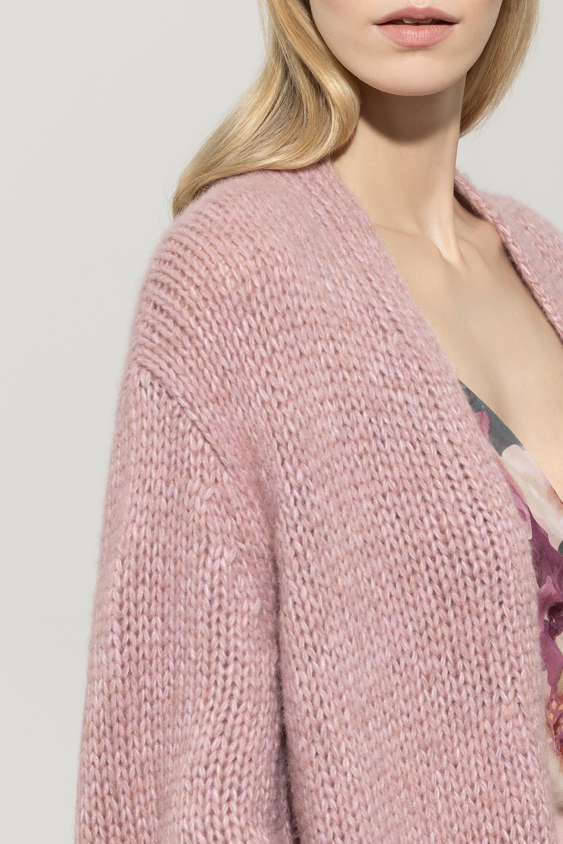 Long-Cardigan mit Open-Front - rosewood - Standard | Model Detail