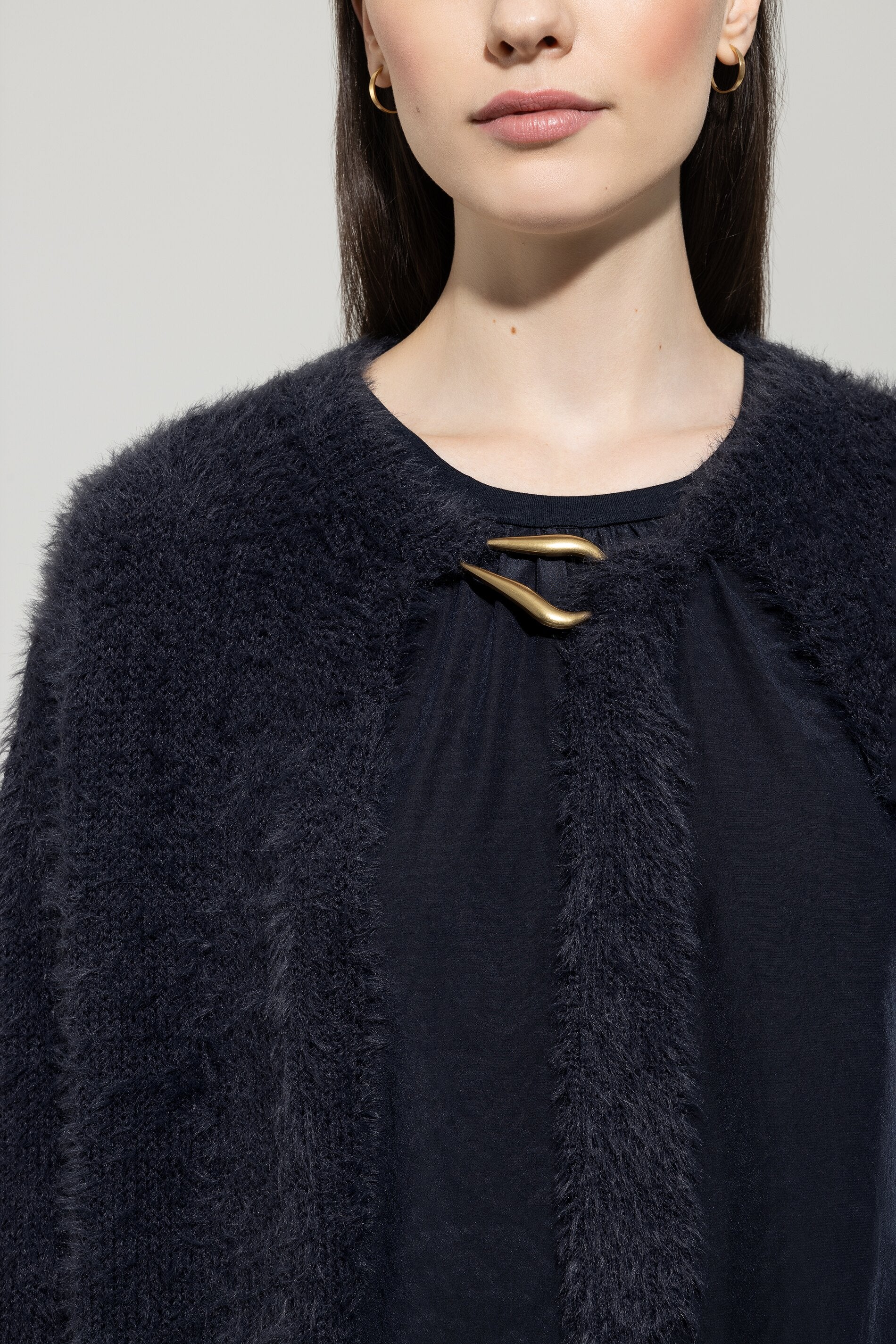 Cardigan mit Bindebanddetail - dark blue - Standard | Model Detail