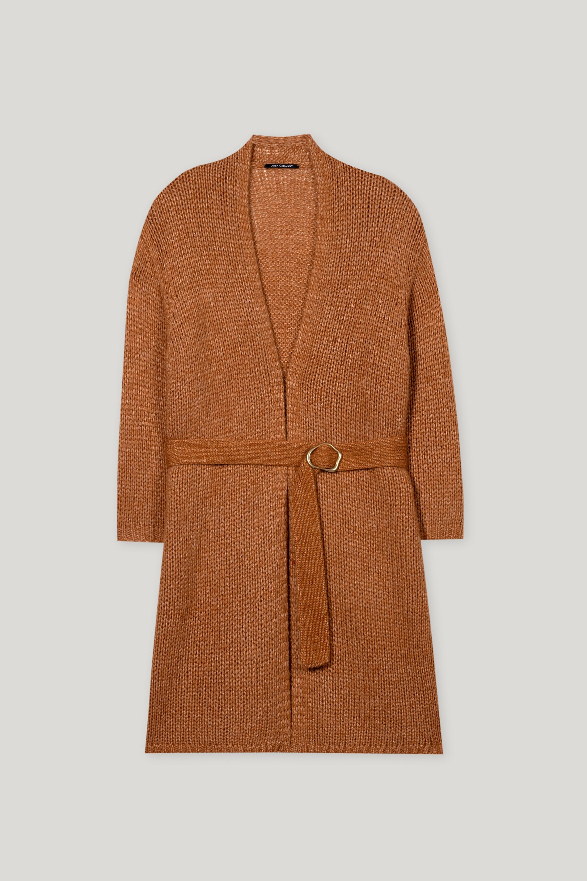 Long-Mantel mit Bindegürtel - cinnamon - Standard | Artikel Front