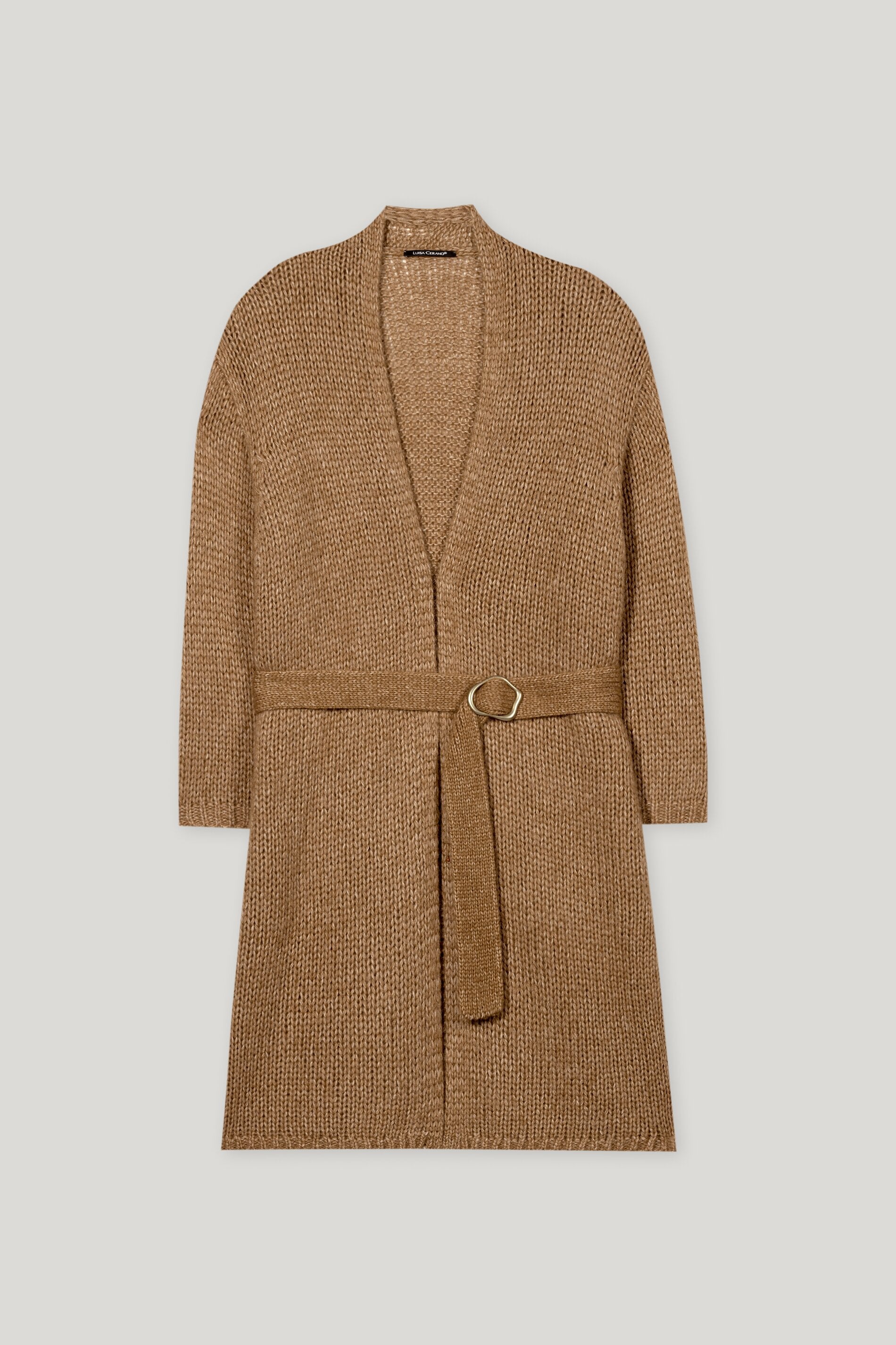 Long-Mantel mit Bindegürtel - hanf - Standard | Artikel Front
