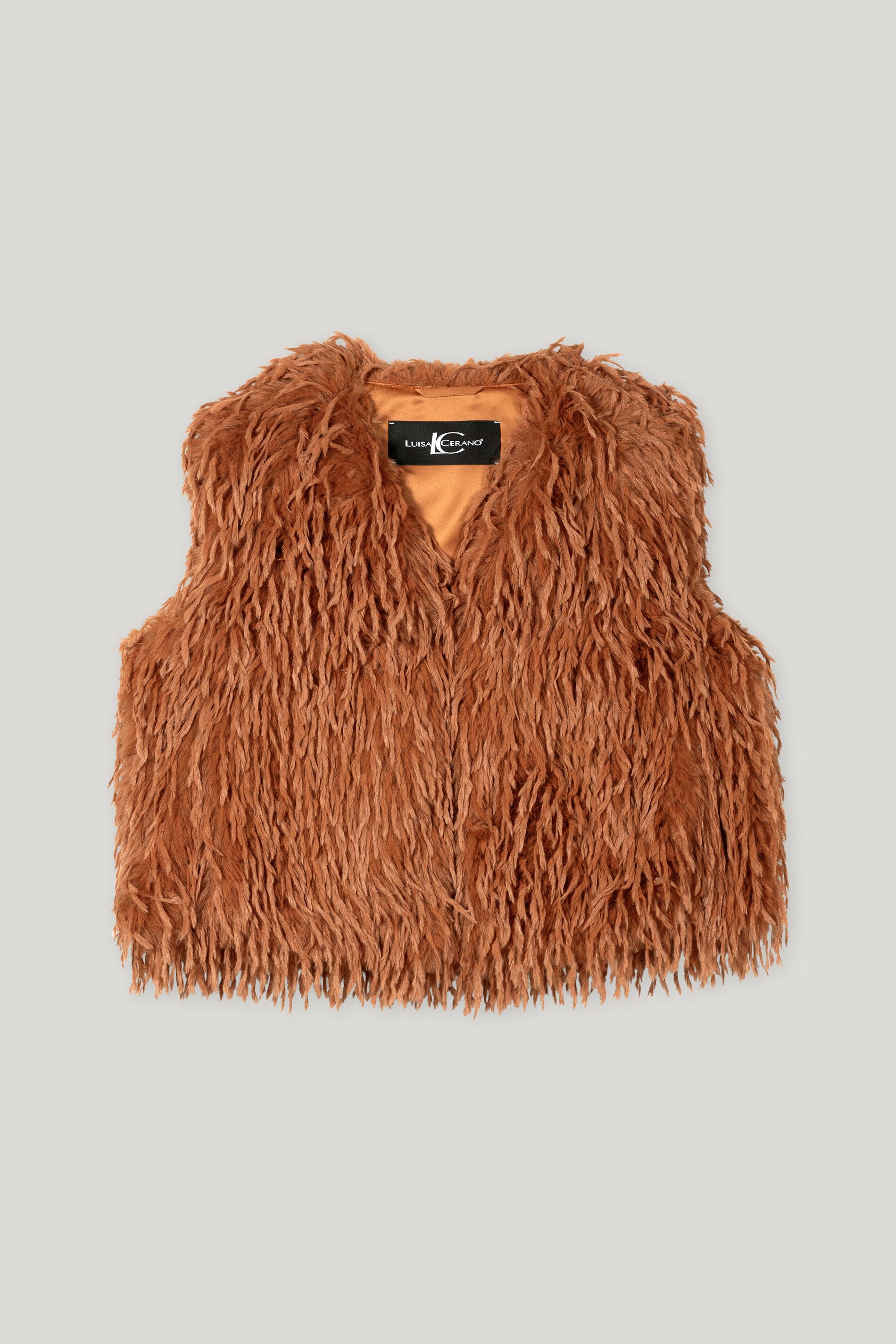 Weste in Feder-Optik - cinnamon - Standard | Artikel Front