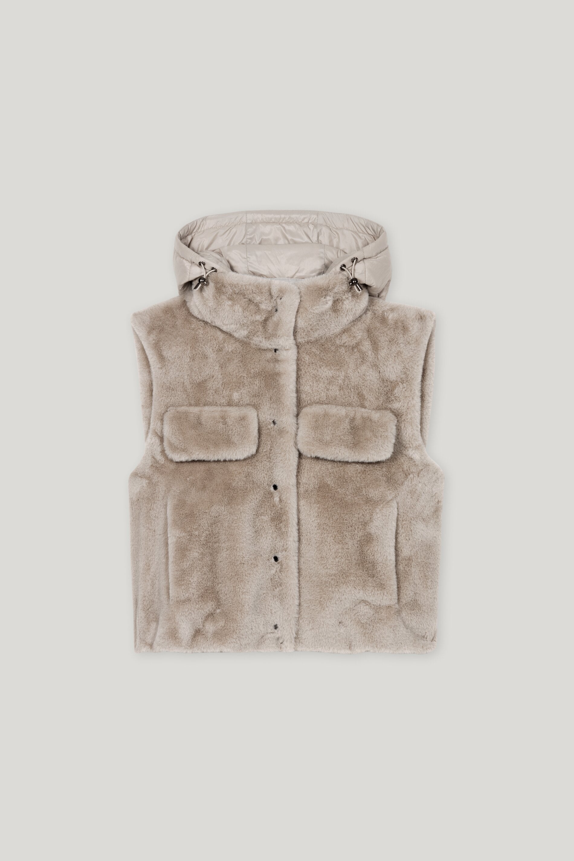 Weste in Fell-Optik - oyster - Standard | Artikel Front