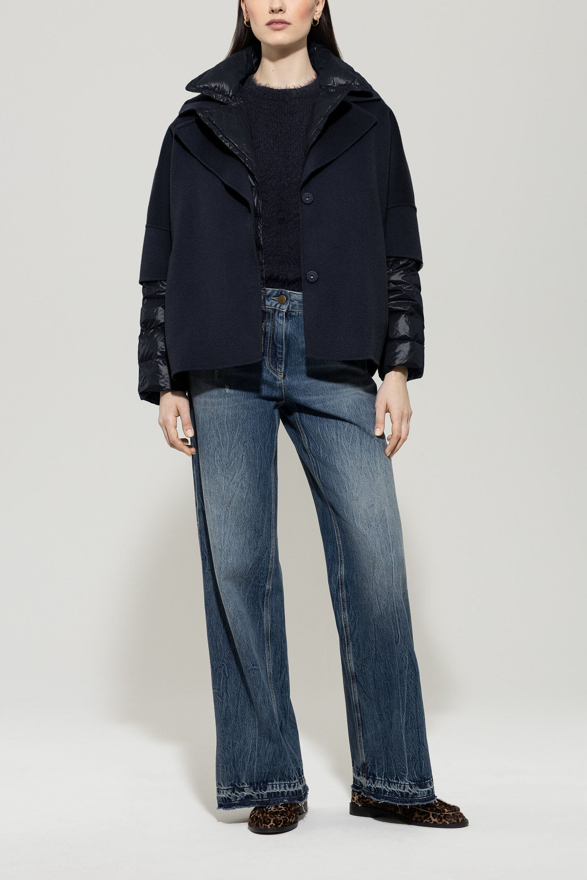 Doubleface-Cape - dark blue - Standard | Model Front