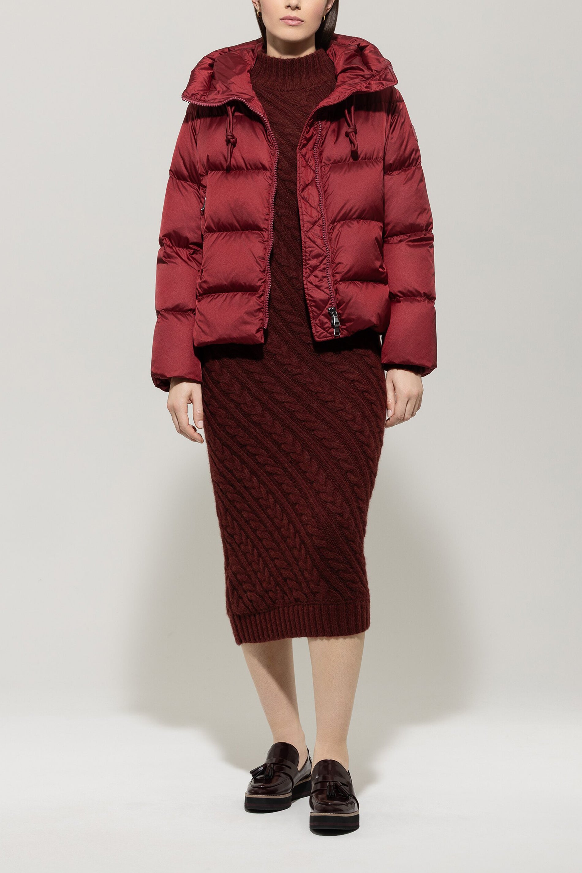 Outdoor-Daunenjacke - berry red - Standard | Model Front