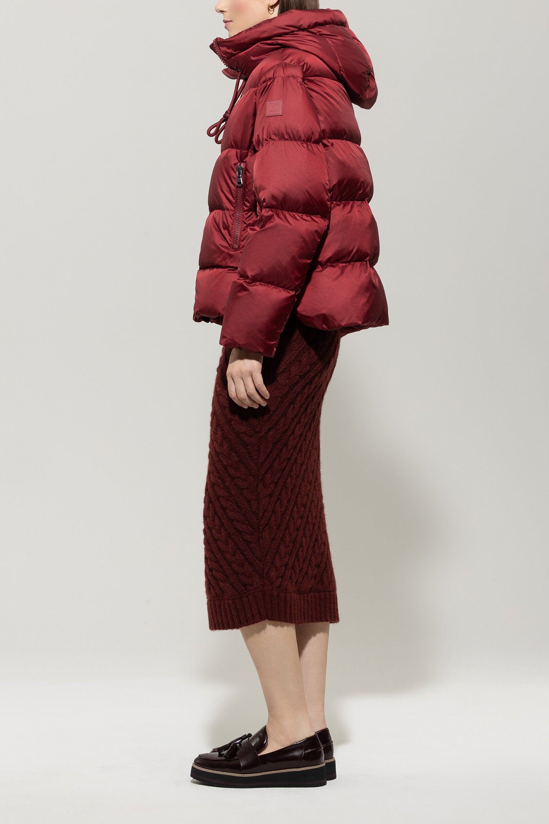 Outdoor-Daunenjacke - berry red - Standard | Model Seite