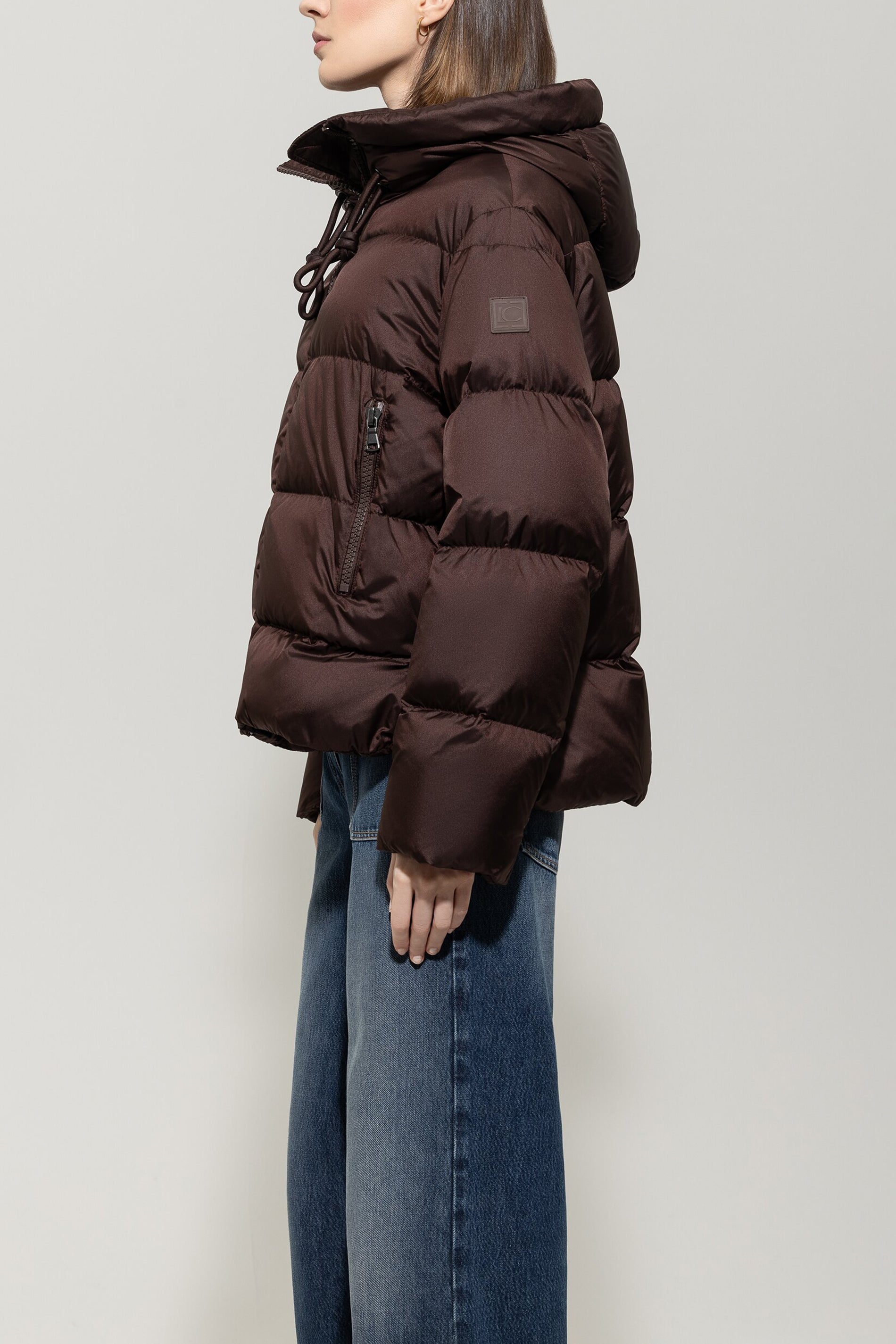 Outdoor-Daunenjacke - espresso - Standard | Model Seite