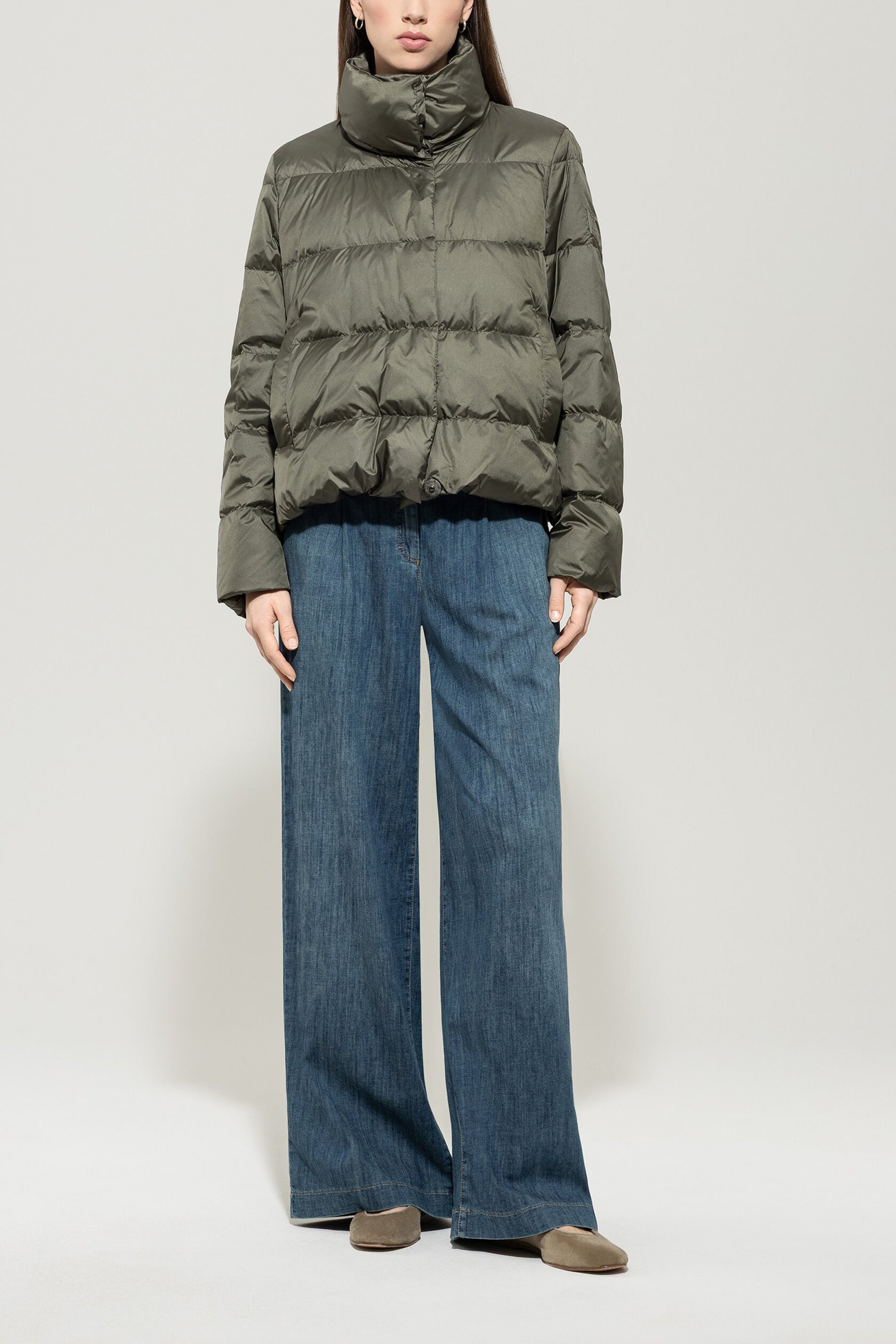 Outdoor-Daunenjacke - cool khaki - Standard | Model Front