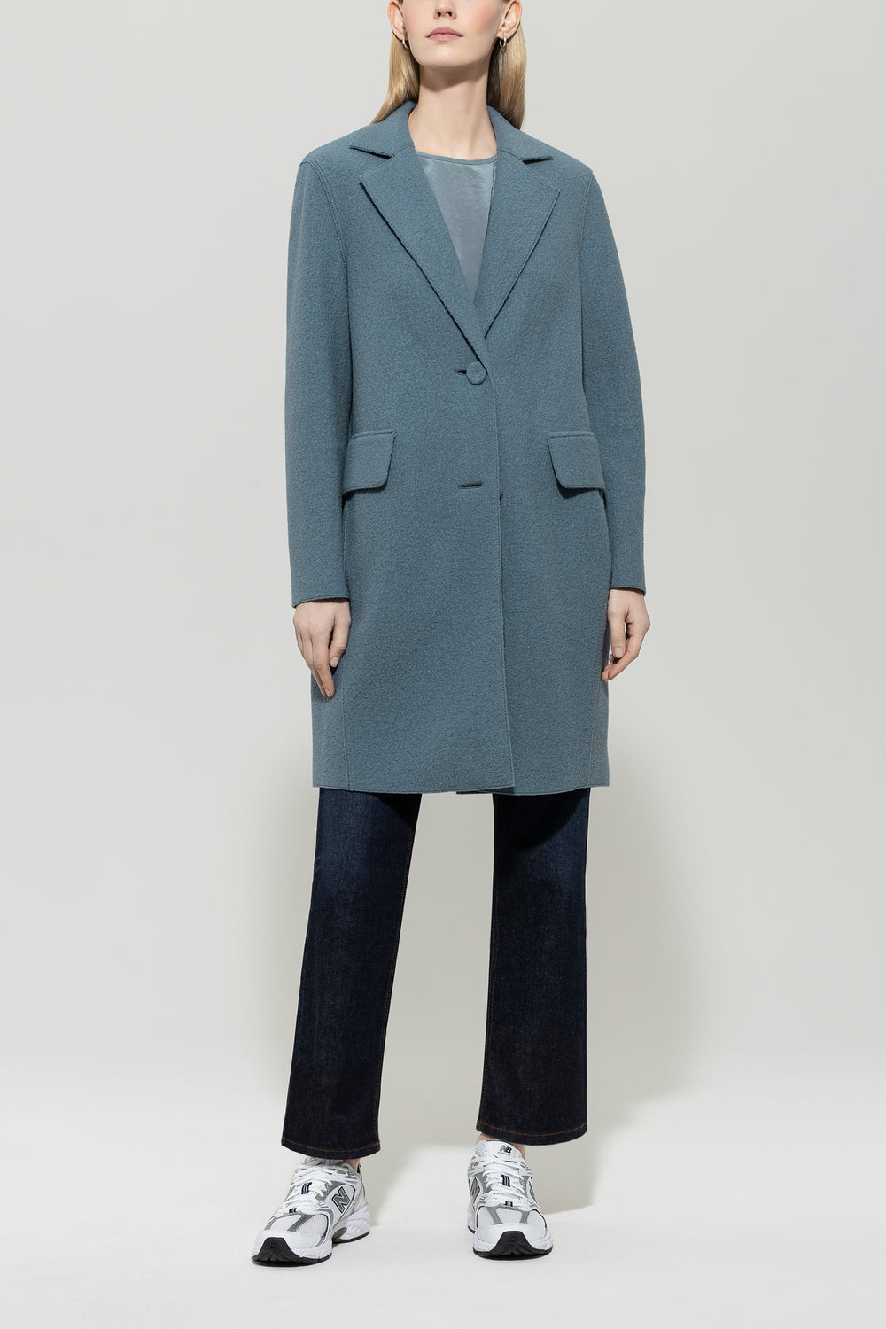 Woll-Blazermantel - greyish blue - Standard