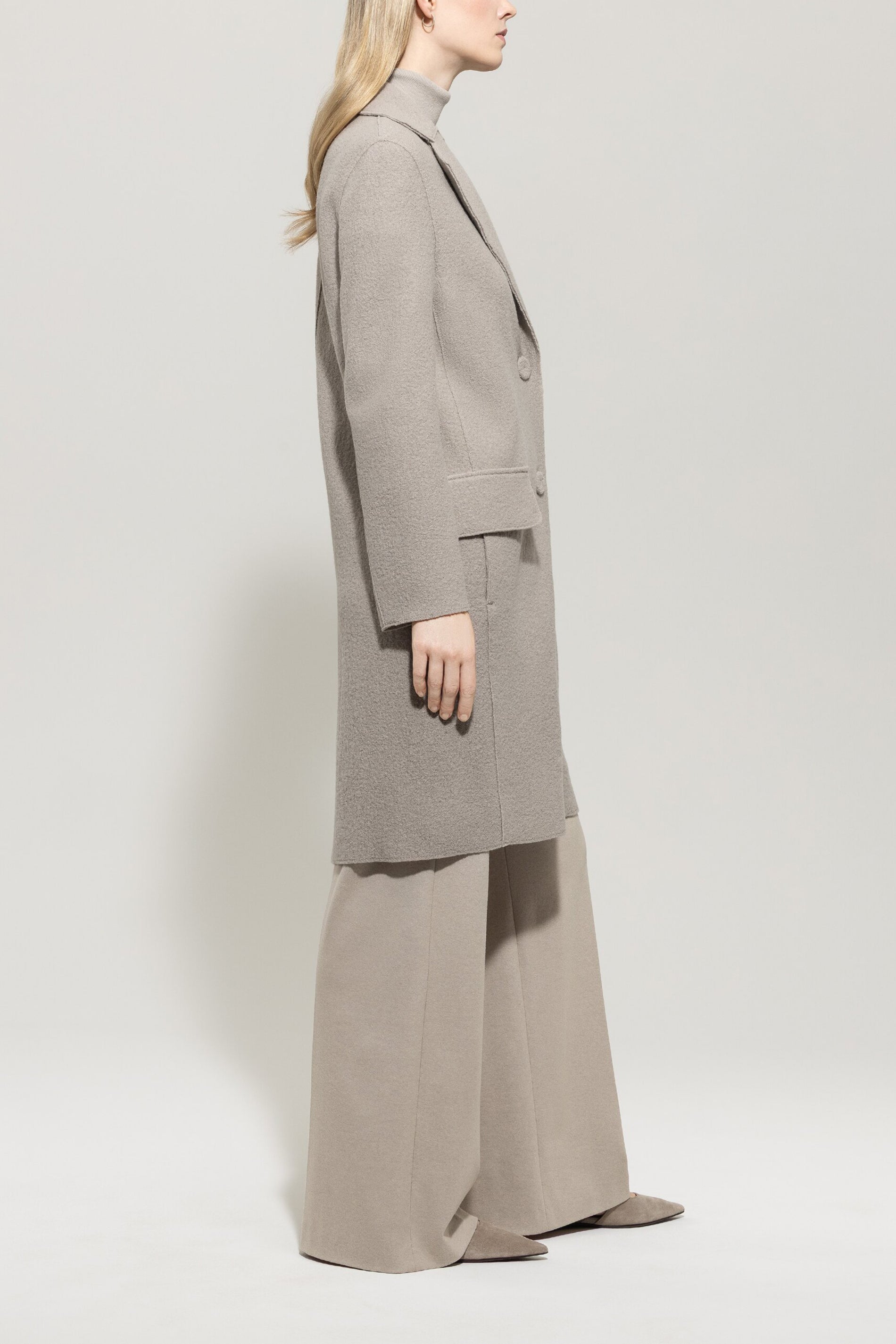 Woll-Blazermantel - oyster - Standard | Model Seite