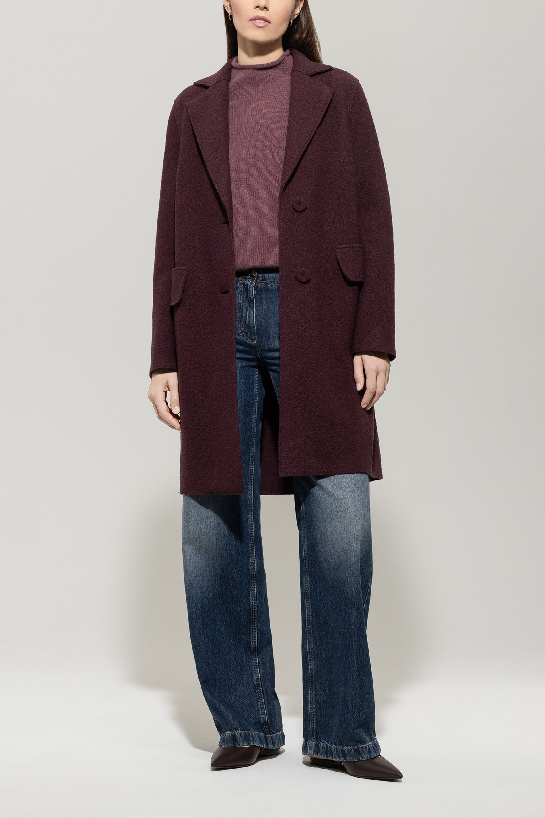 Woll-Blazermantel - burgundy - Standard | Model Front