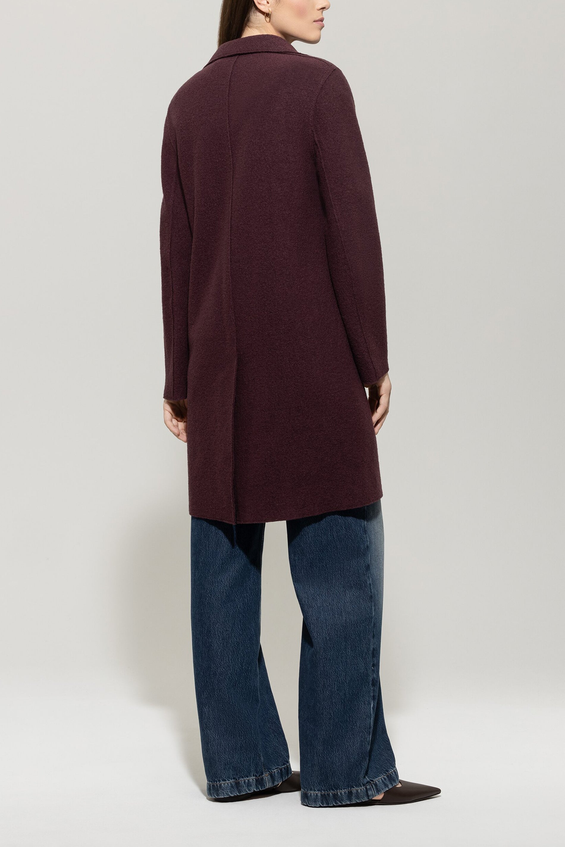 Woll-Blazermantel - burgundy - Standard | Model Rück
